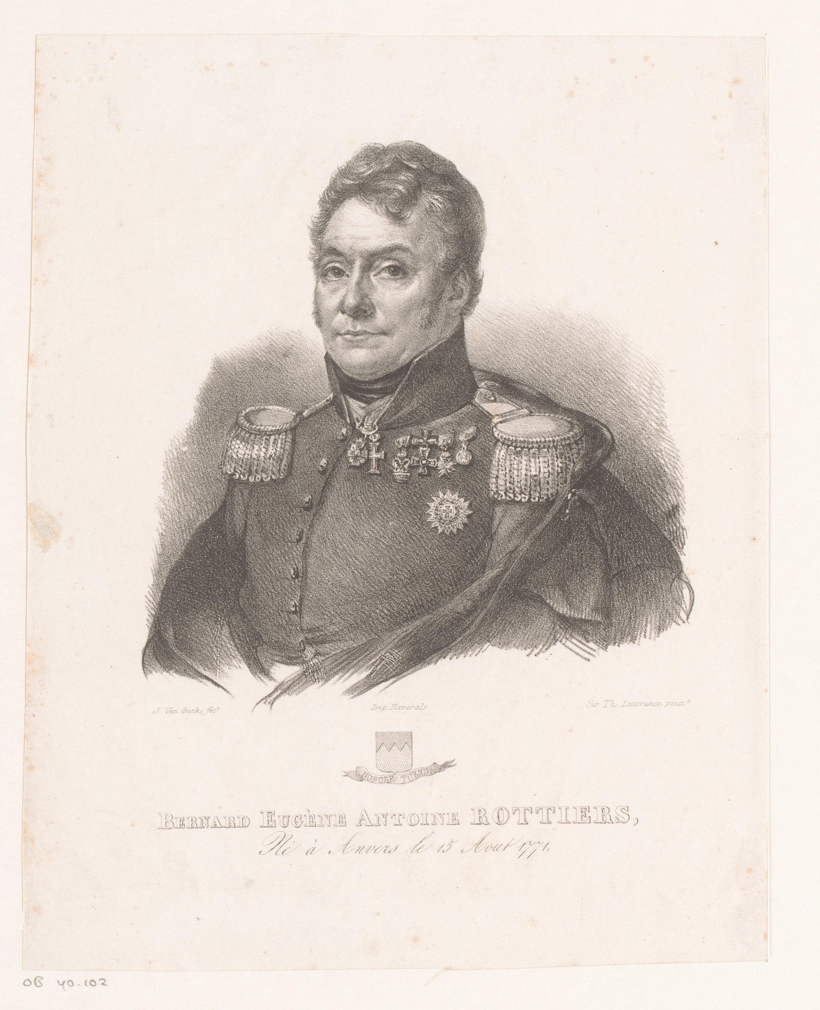Portret van Bernard Eugène Antoine Rottiers