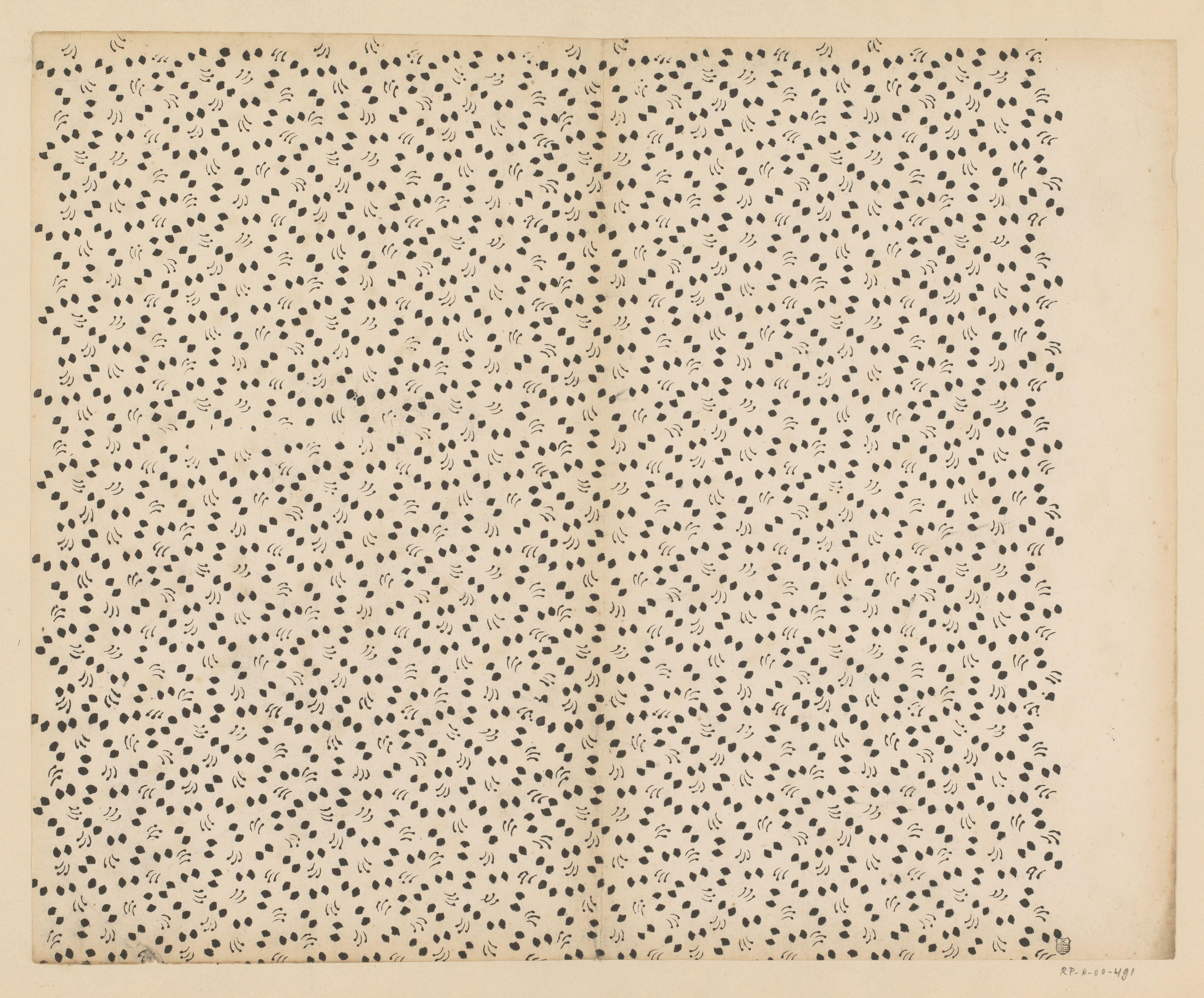 Blad met strooipatroon van motieven