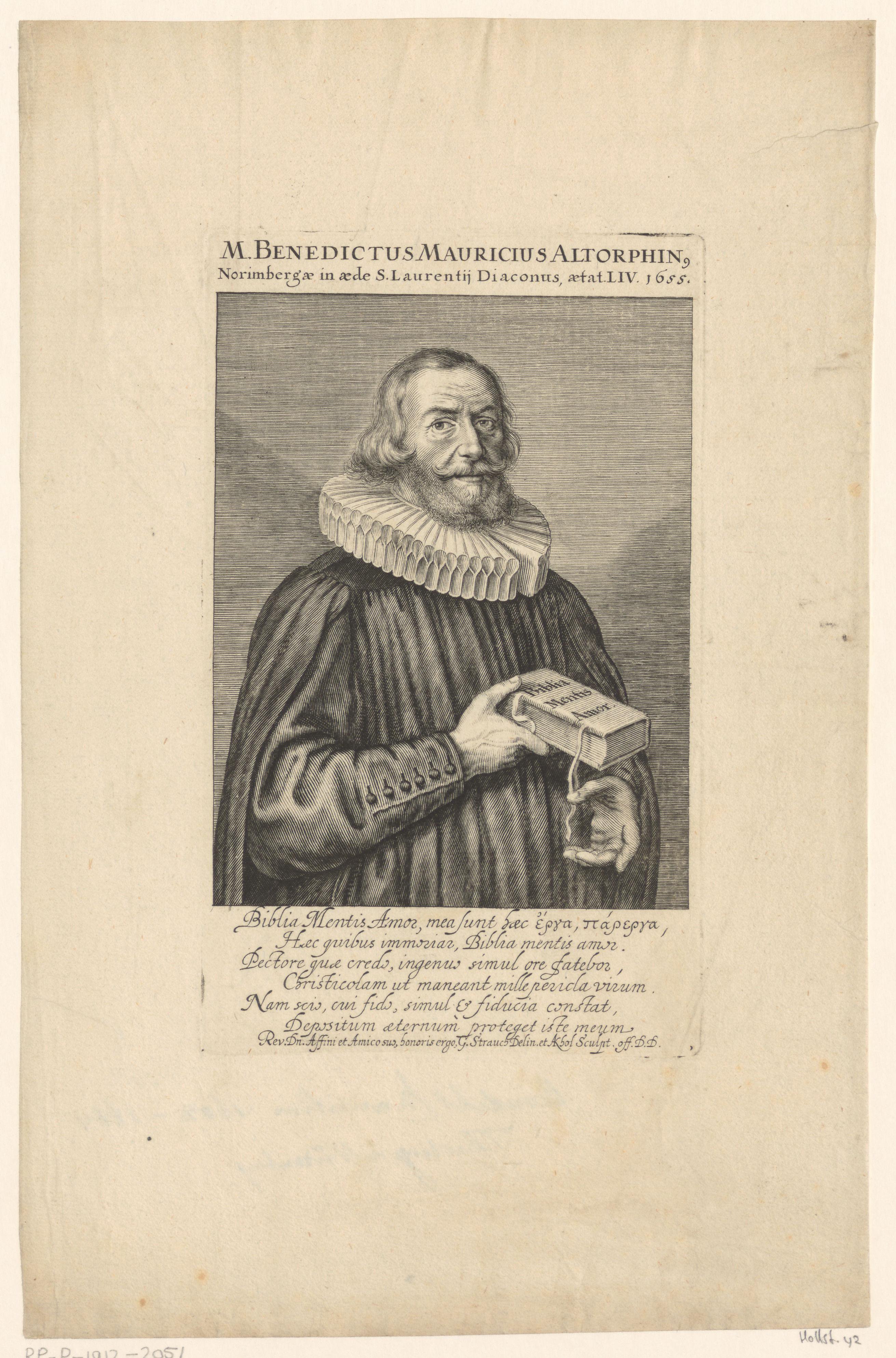 Portret van Benedict Mauricius op 54-jarige leeftijd