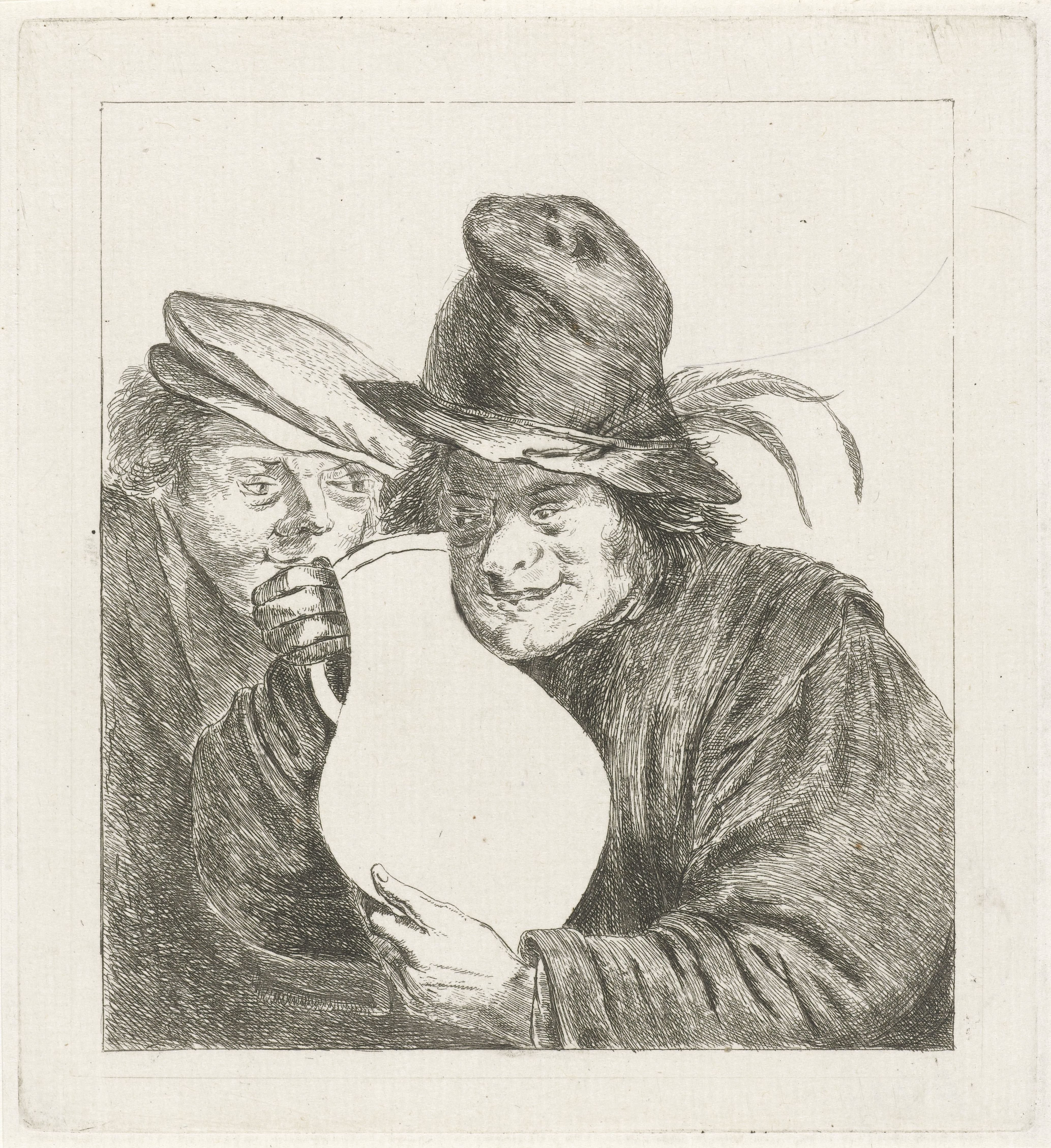 Twee boeren met een kruik