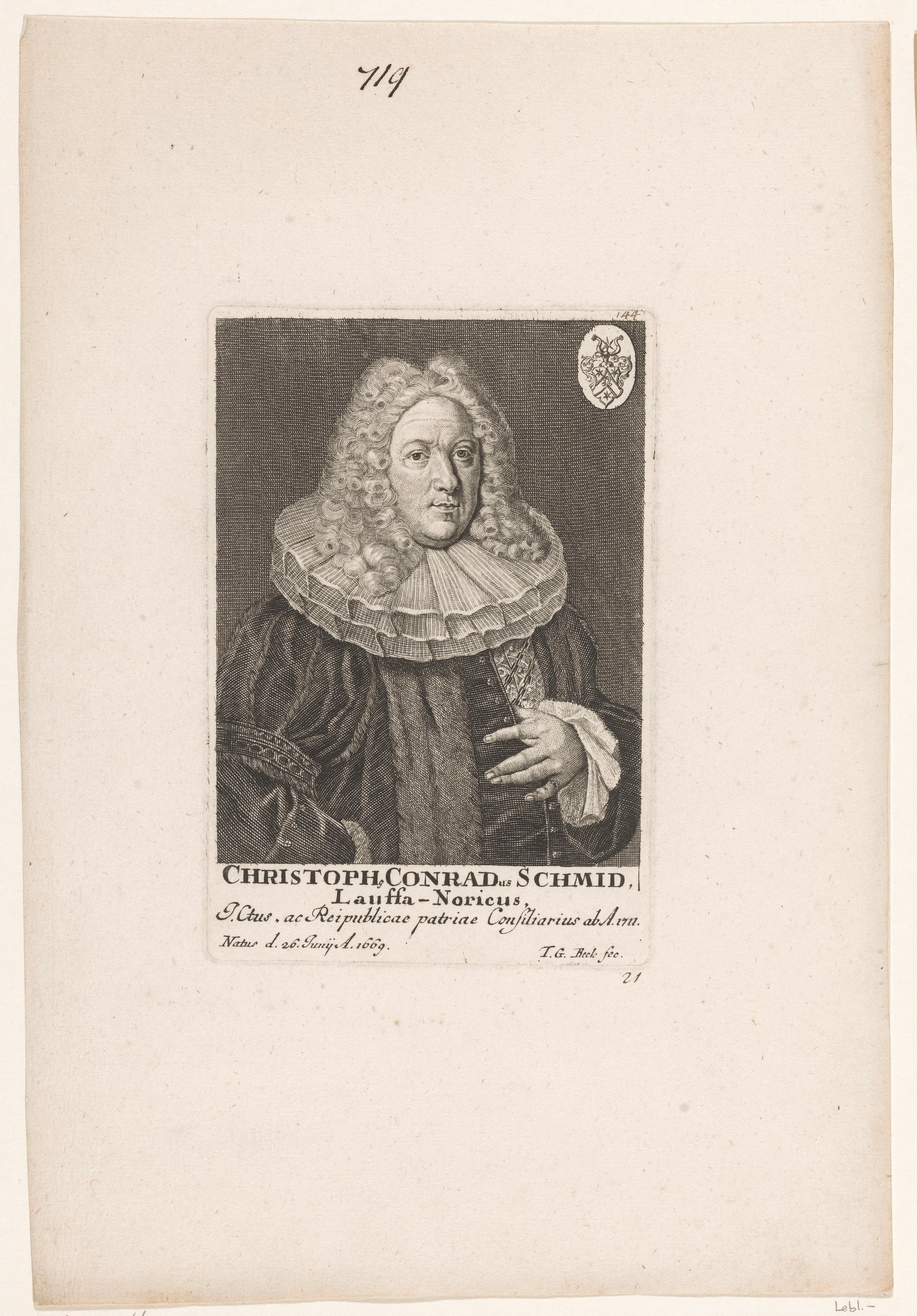 Portret van Christoph Conrad Schmid
