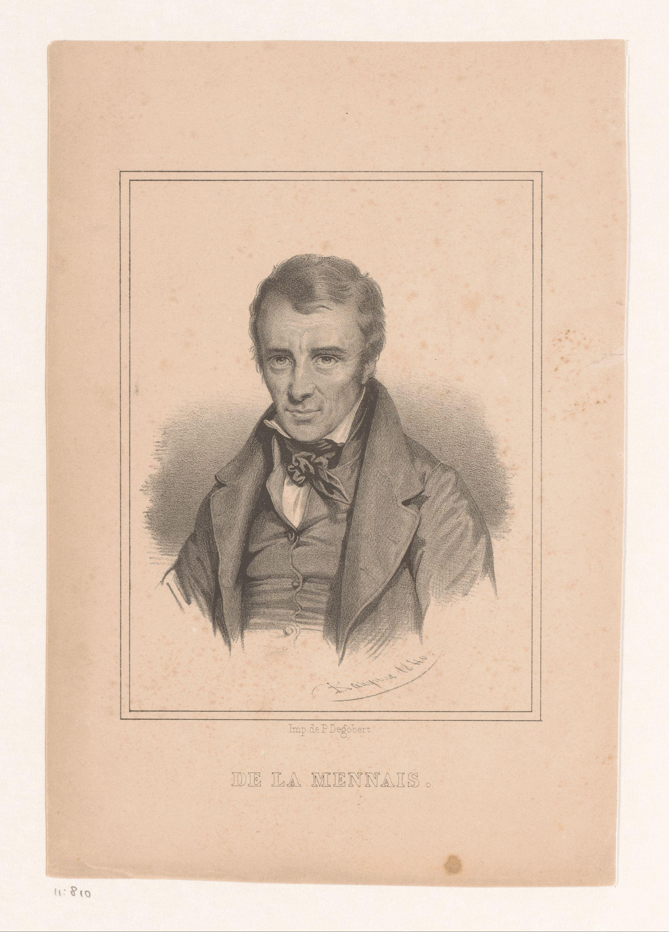 Portret van Félicité Robert de Lamennais