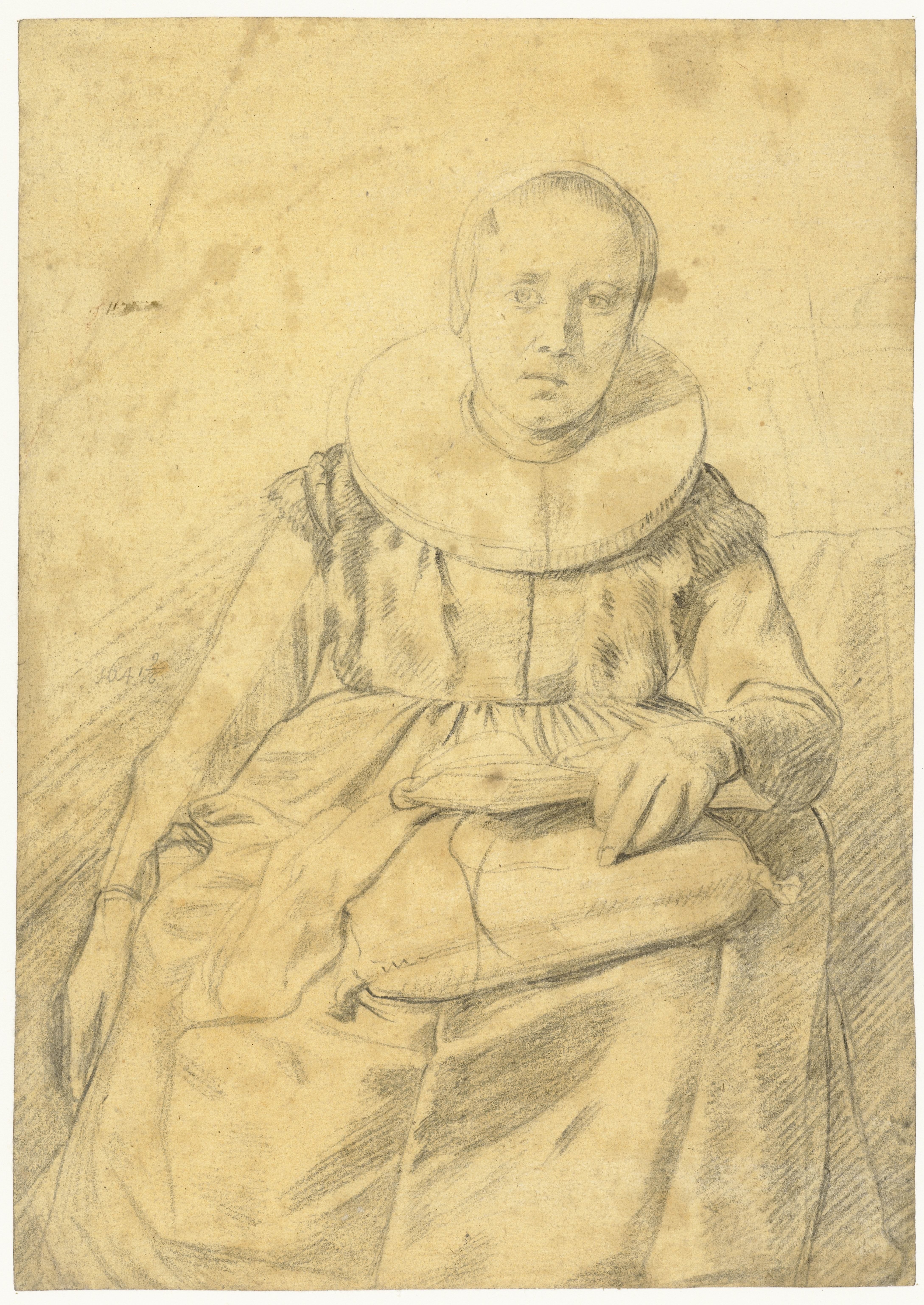 Seated Woman with a Cushion and Book on her Lap