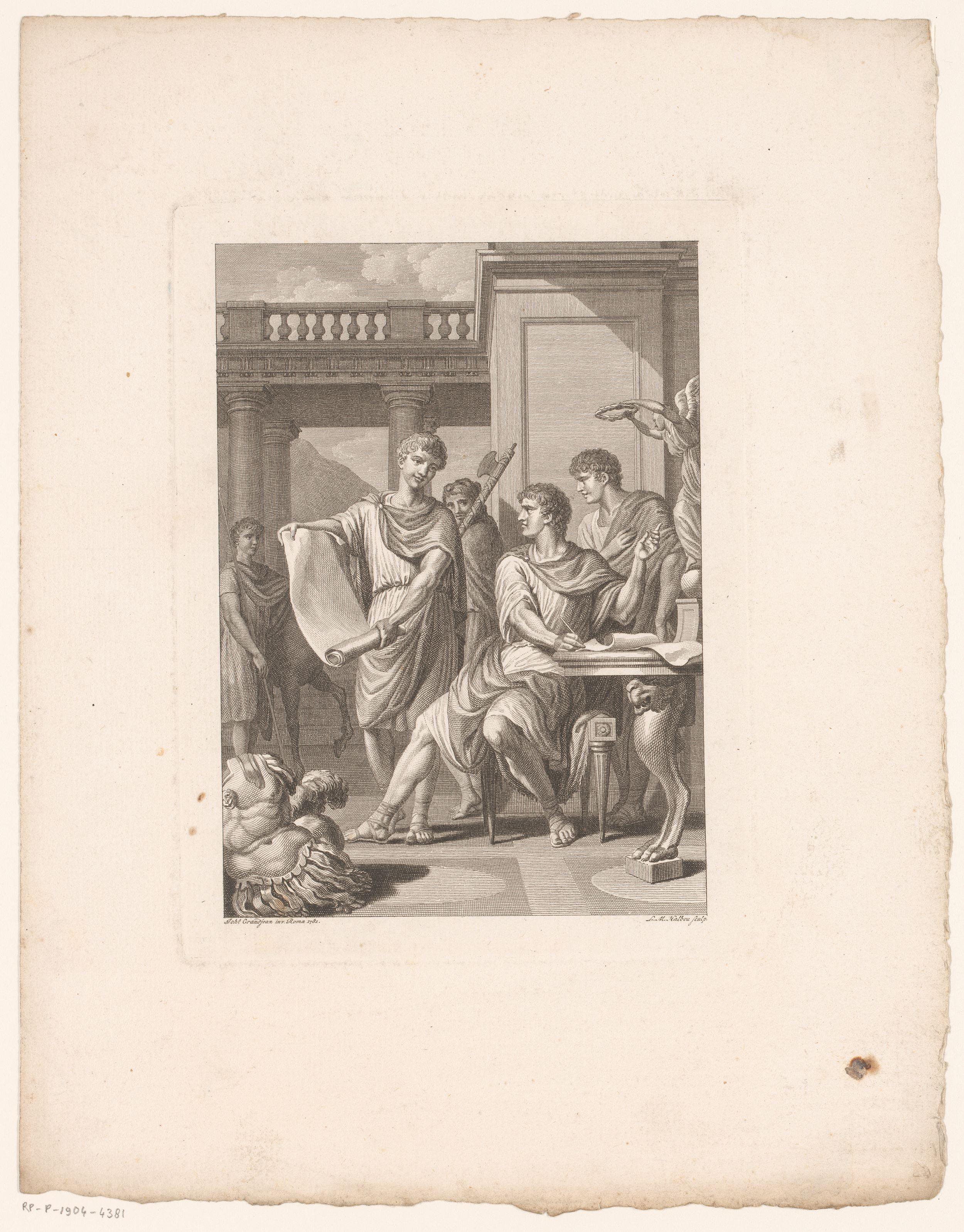 Germanicus ontrolt een papier