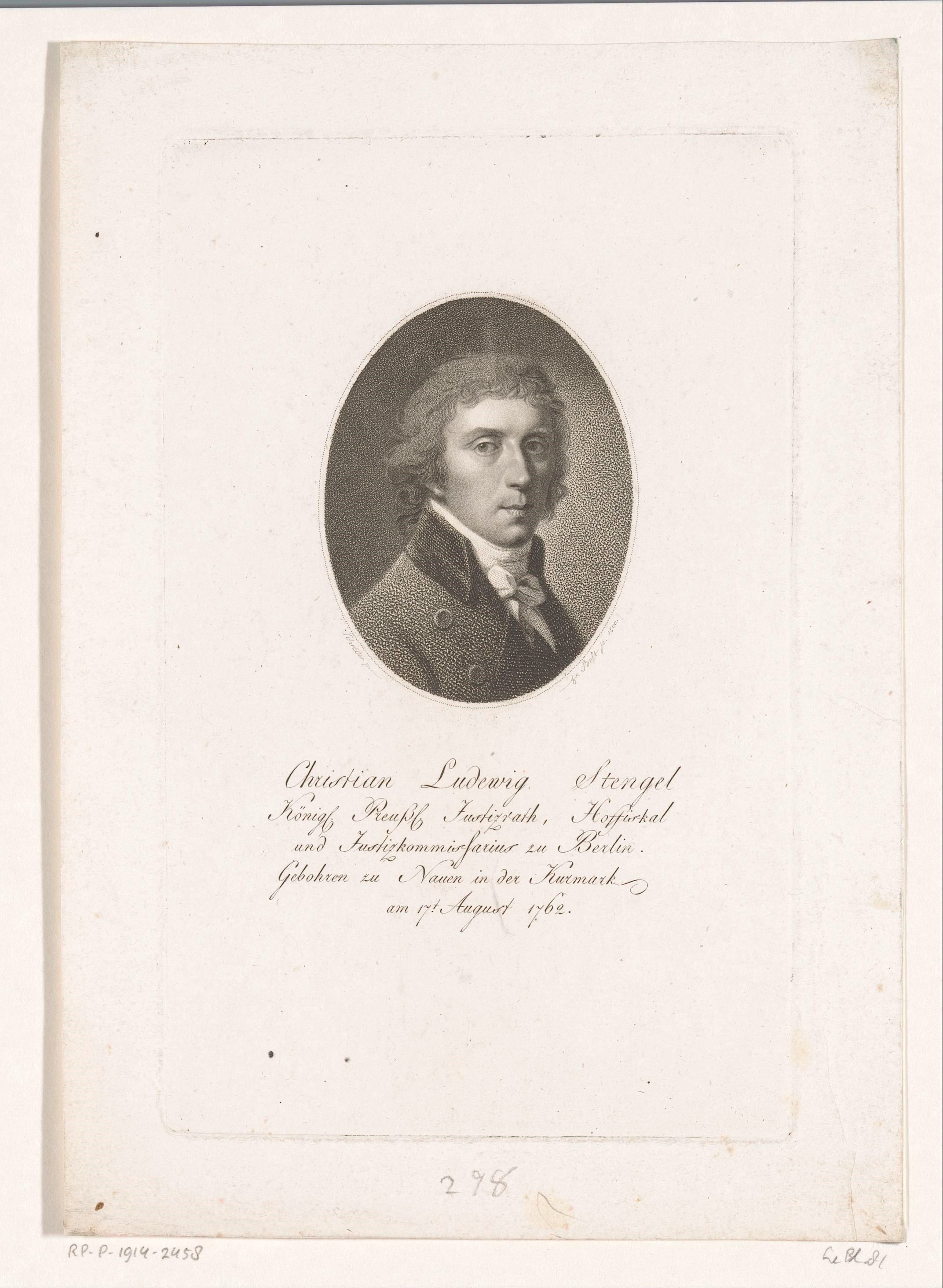 Portret van Christian Ludwig Stengel