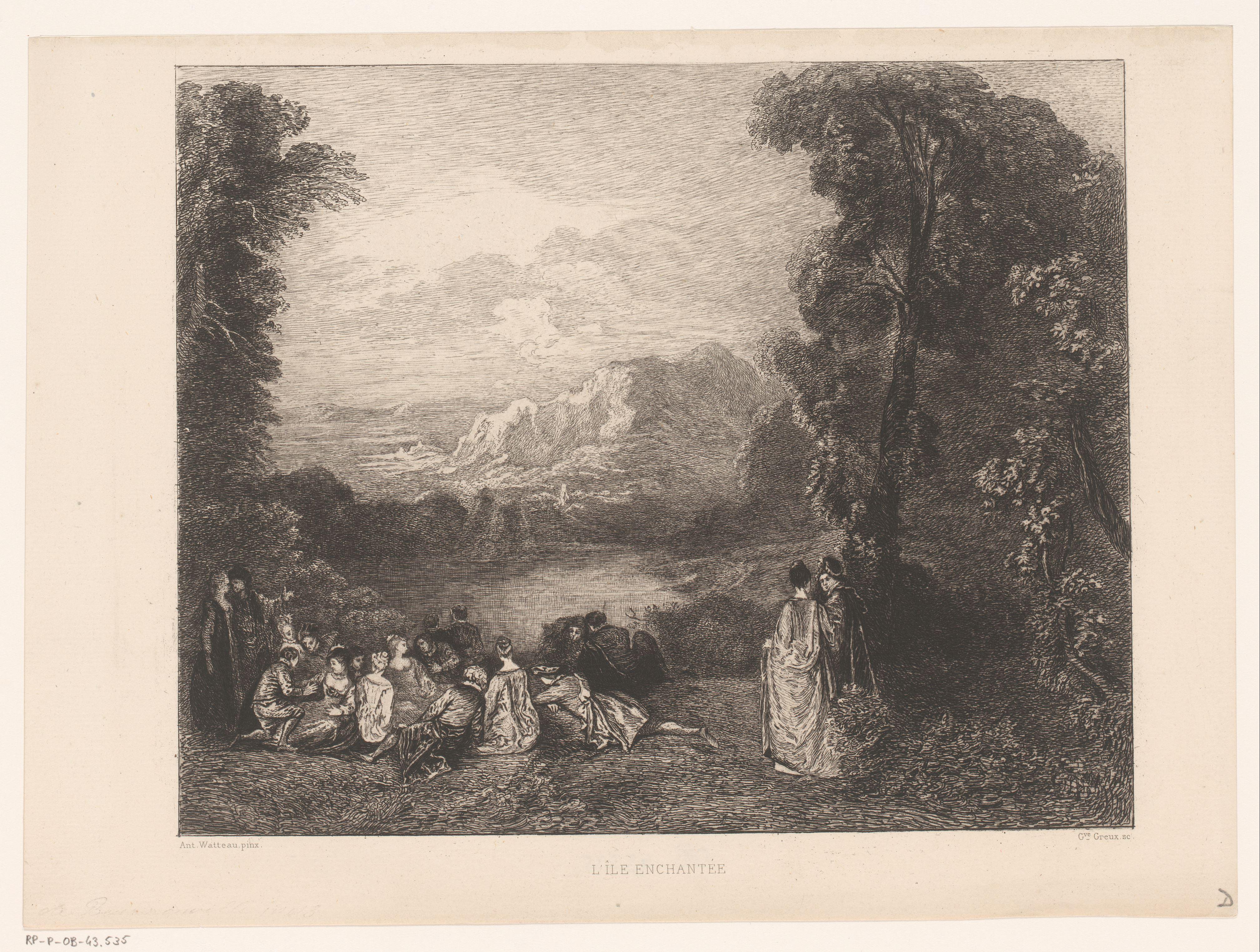 Elegant gezelschap in een berglandschap