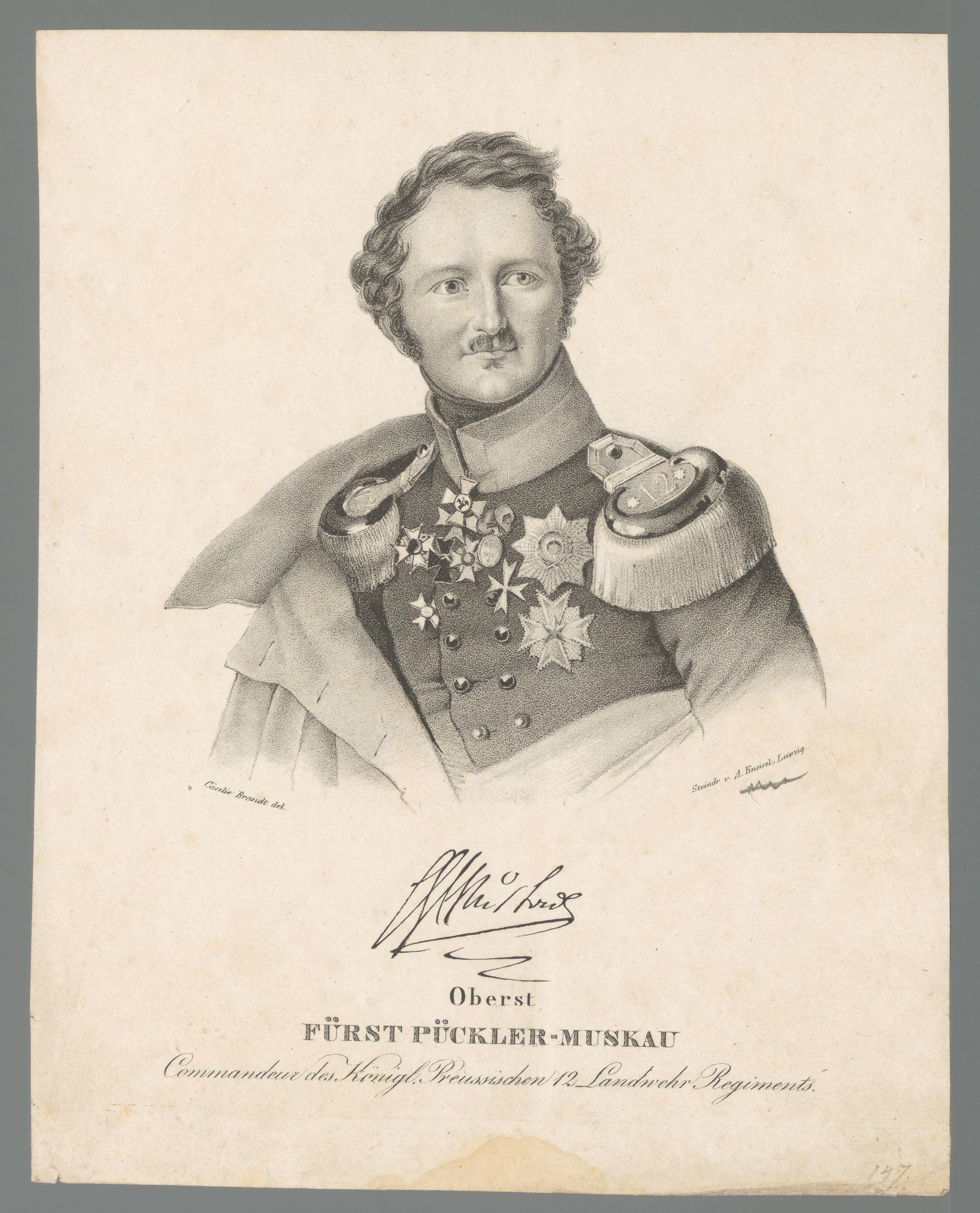 Portret van Hermann von Pückler-Muskau