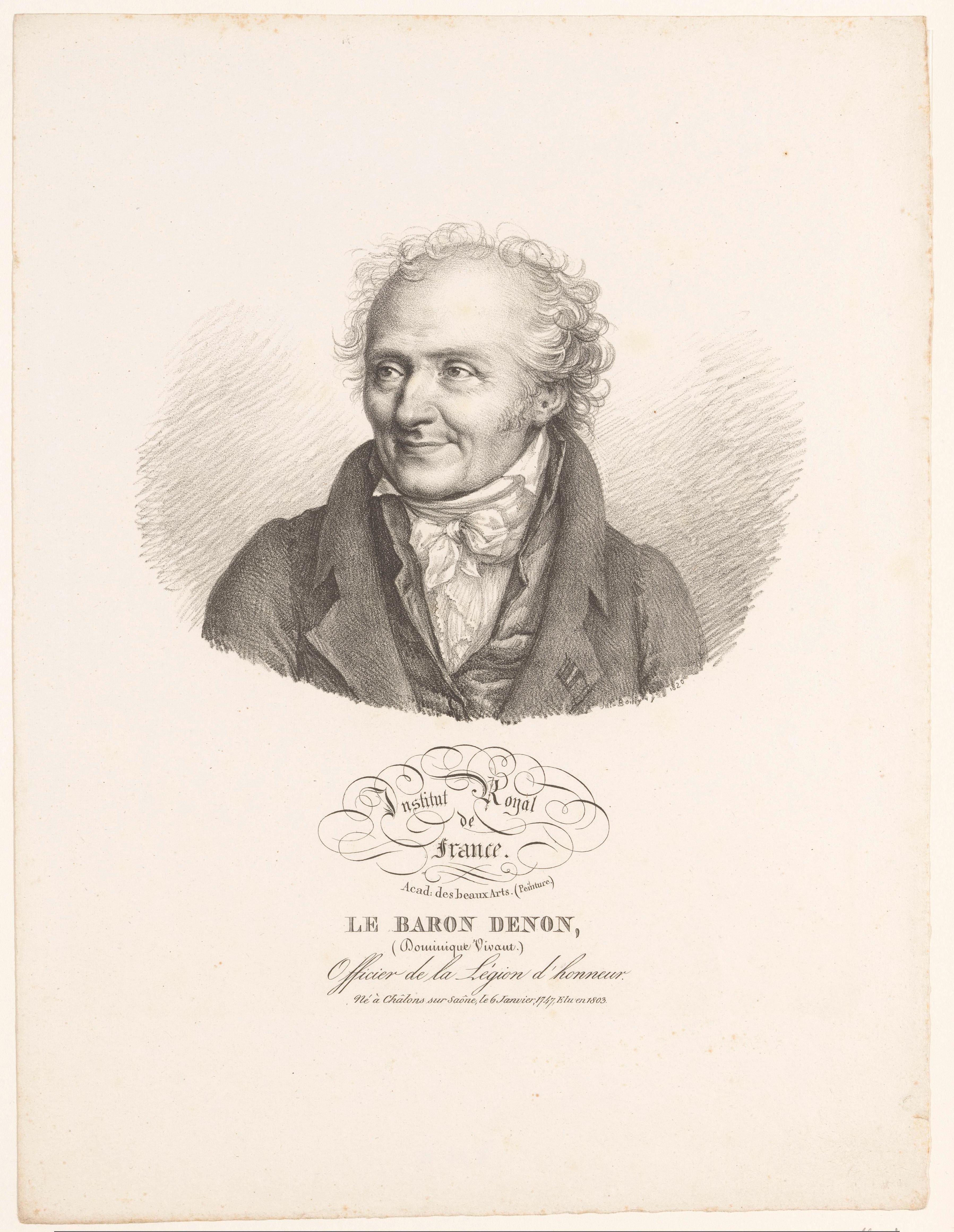 Portret van de kunstenaar Dominique Vivant Denon