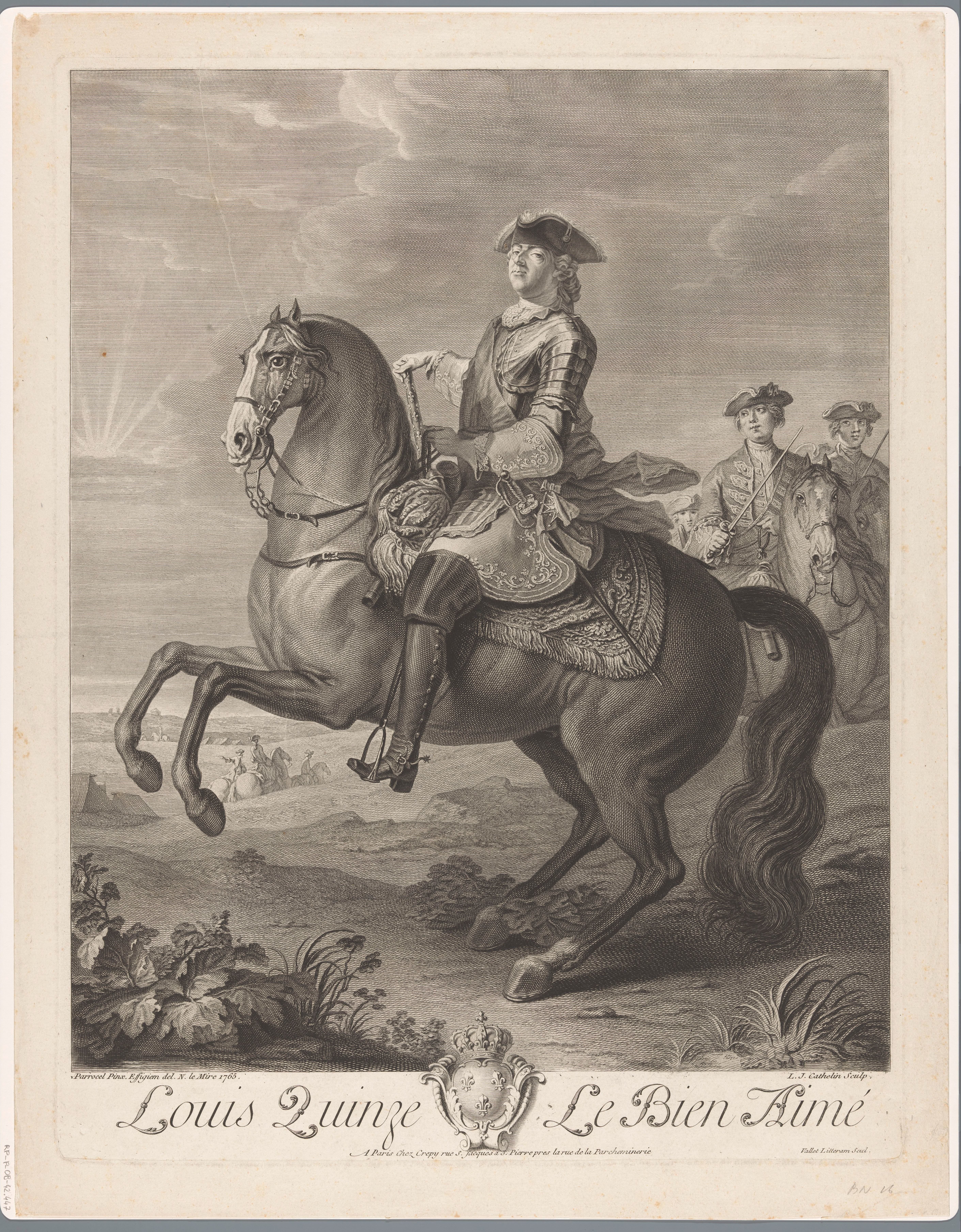 Portret van Lodewijk XV te paard