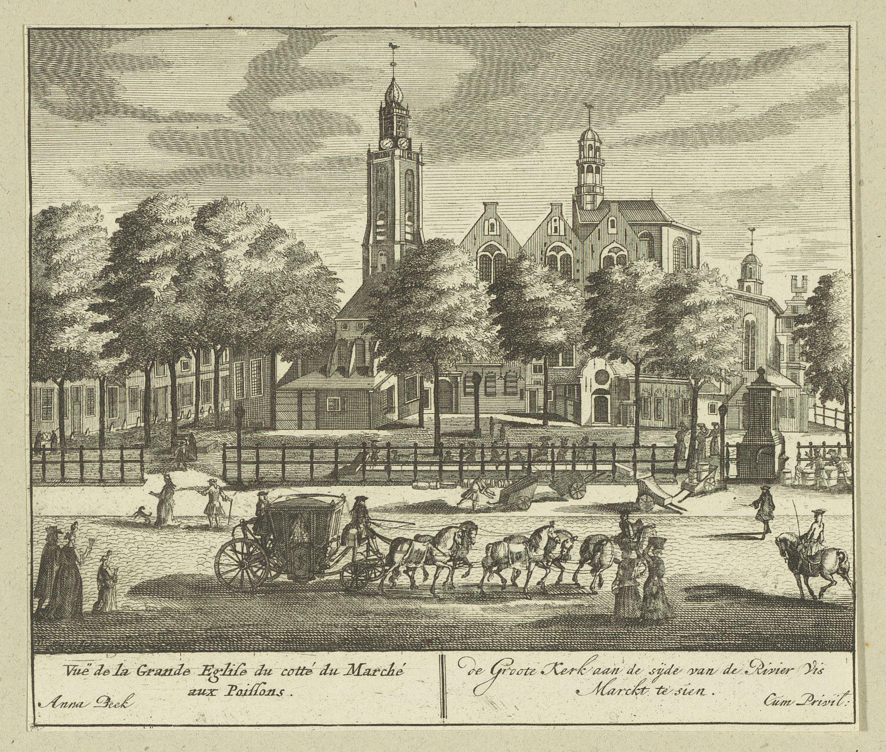 Gezicht op de Grote Kerk te Den Haag