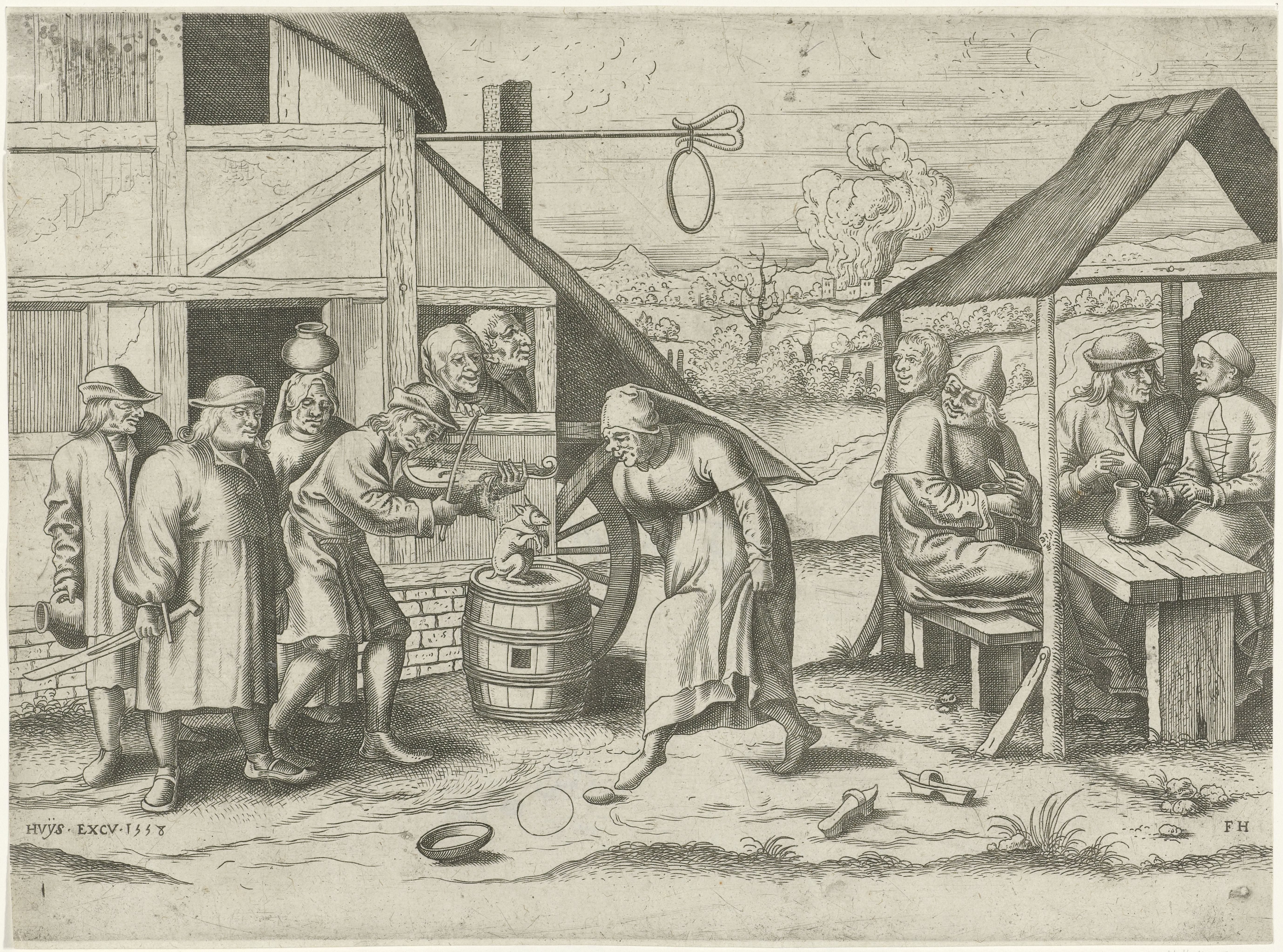 Boerin danst de eierdans