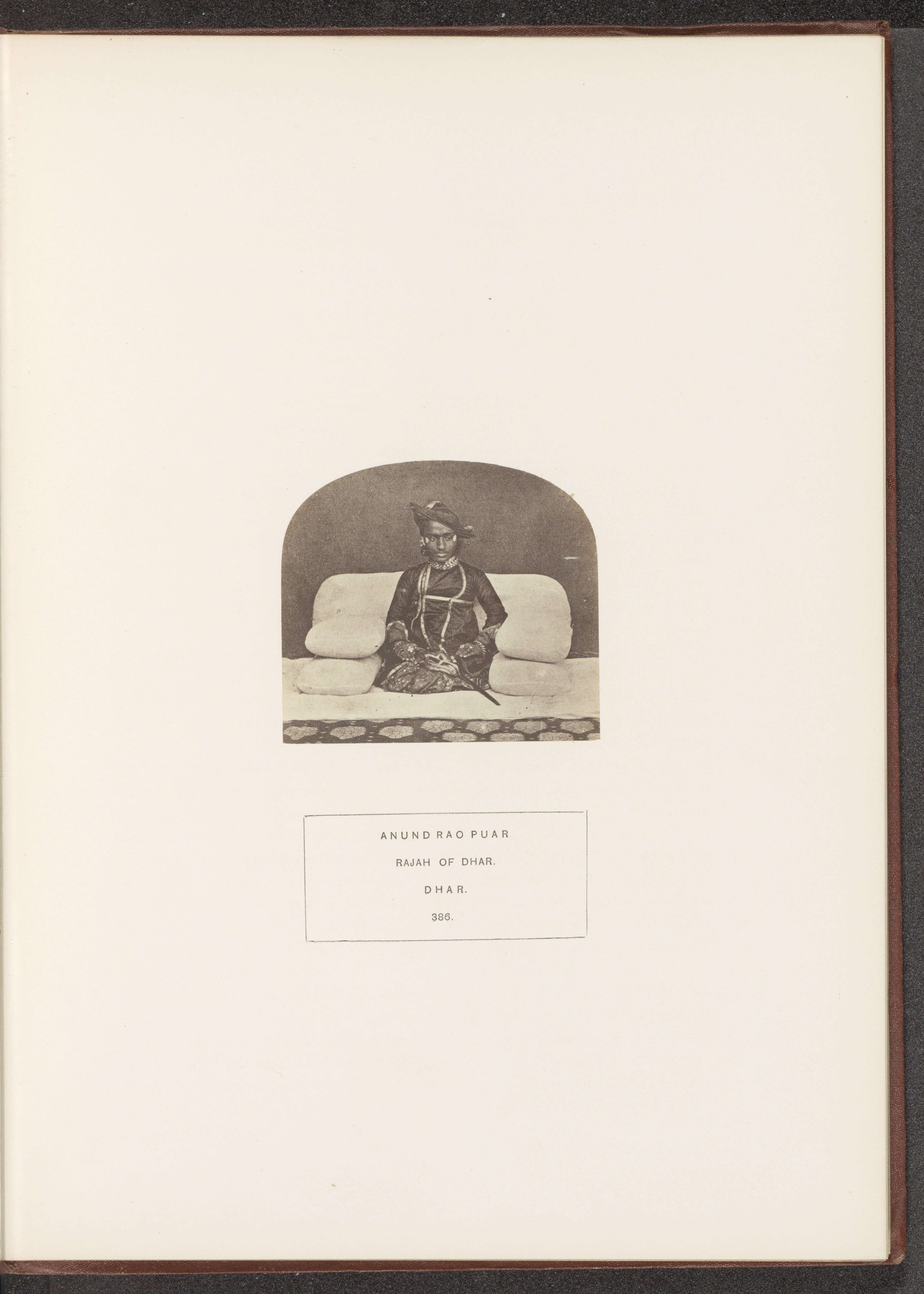 Portrait of Anund Rao Puar, the Raja of Dhar, Madhya Pradesh, India