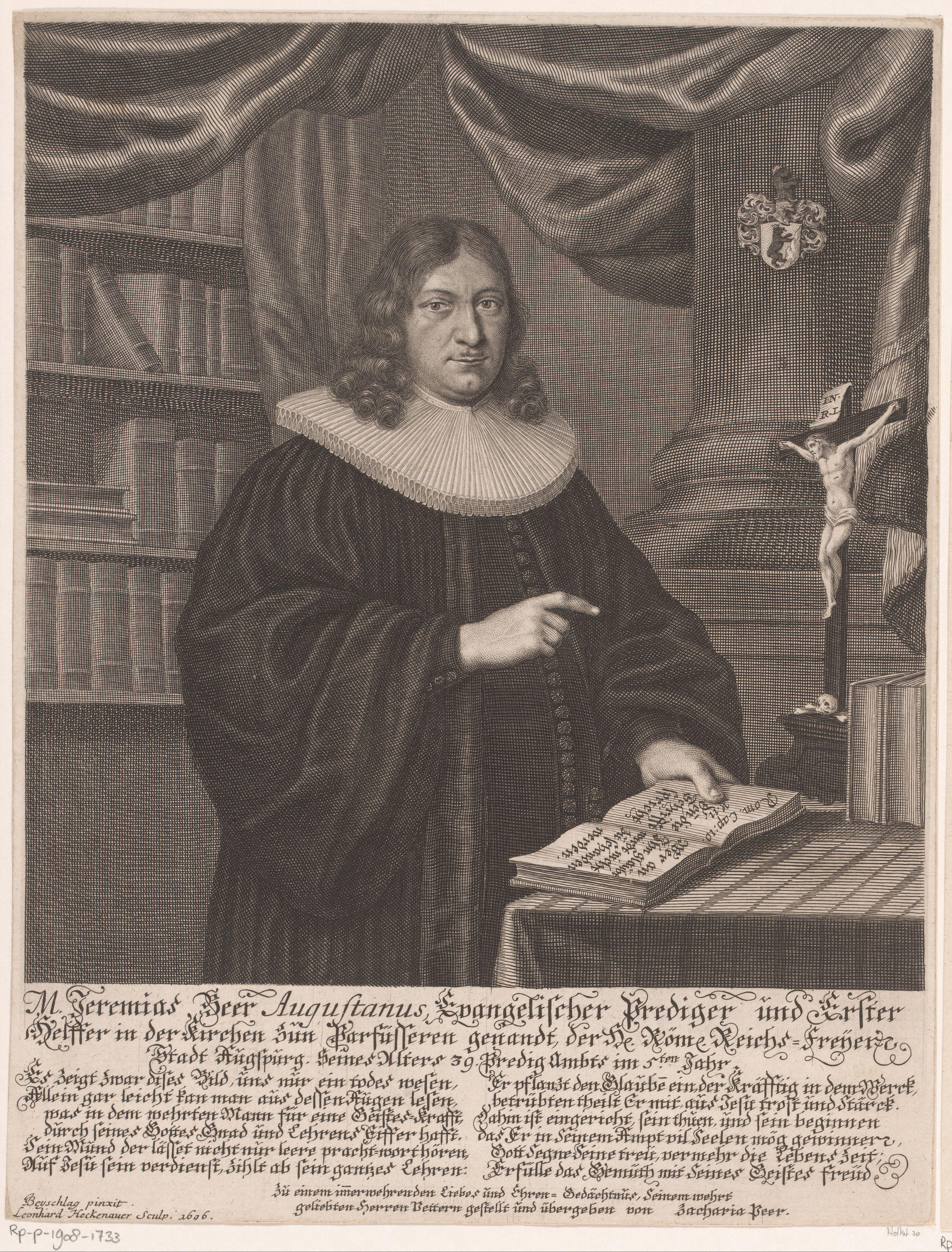 Portret van Jeremias Beer op 39-jarige leeftijd