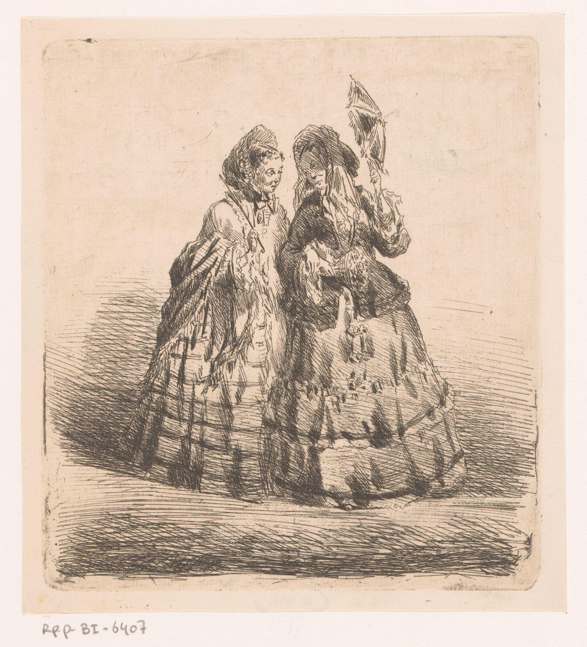 Twee vrouwen met parasol
