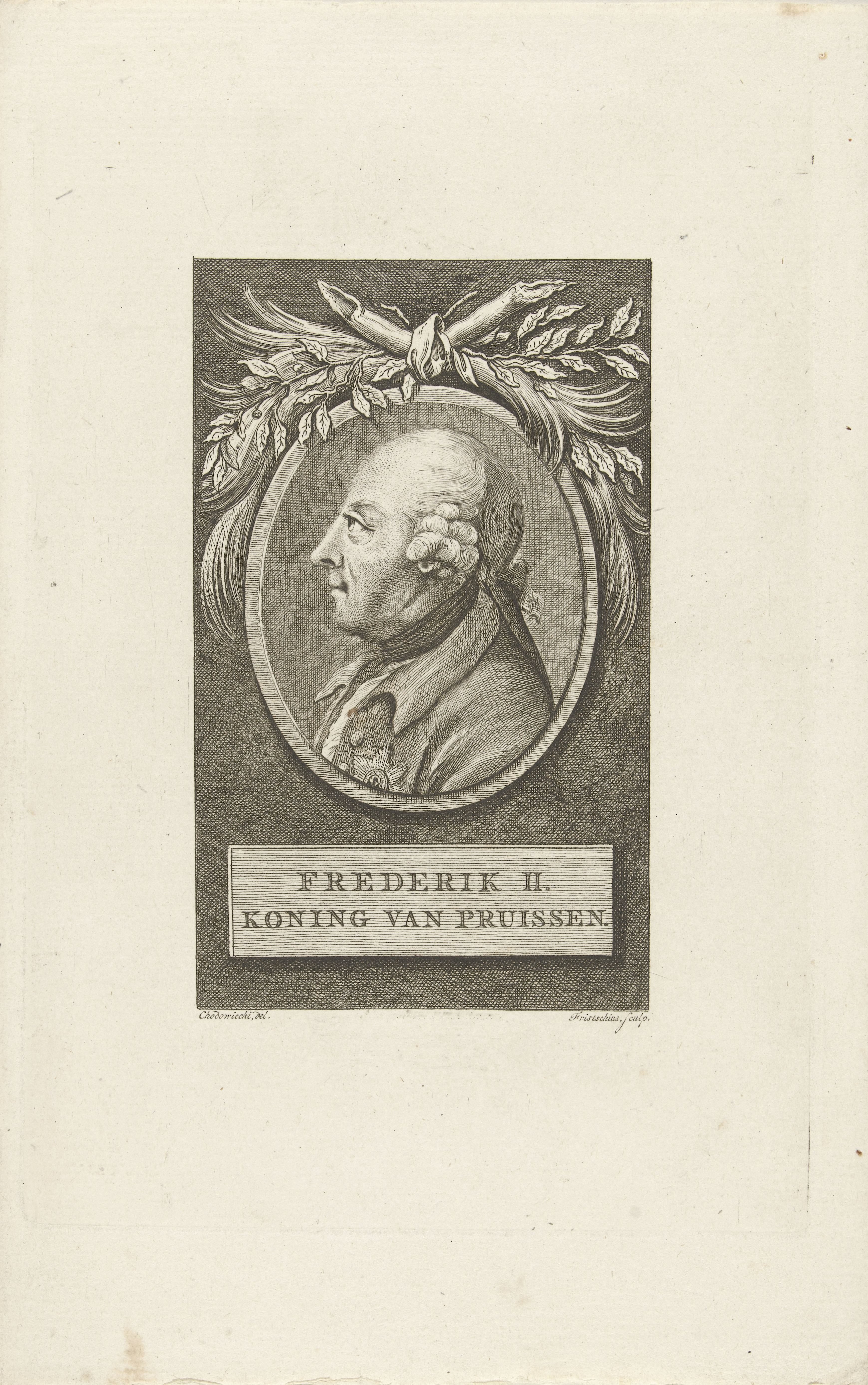 Portret van Frederik II de Grote, koning van Pruisen