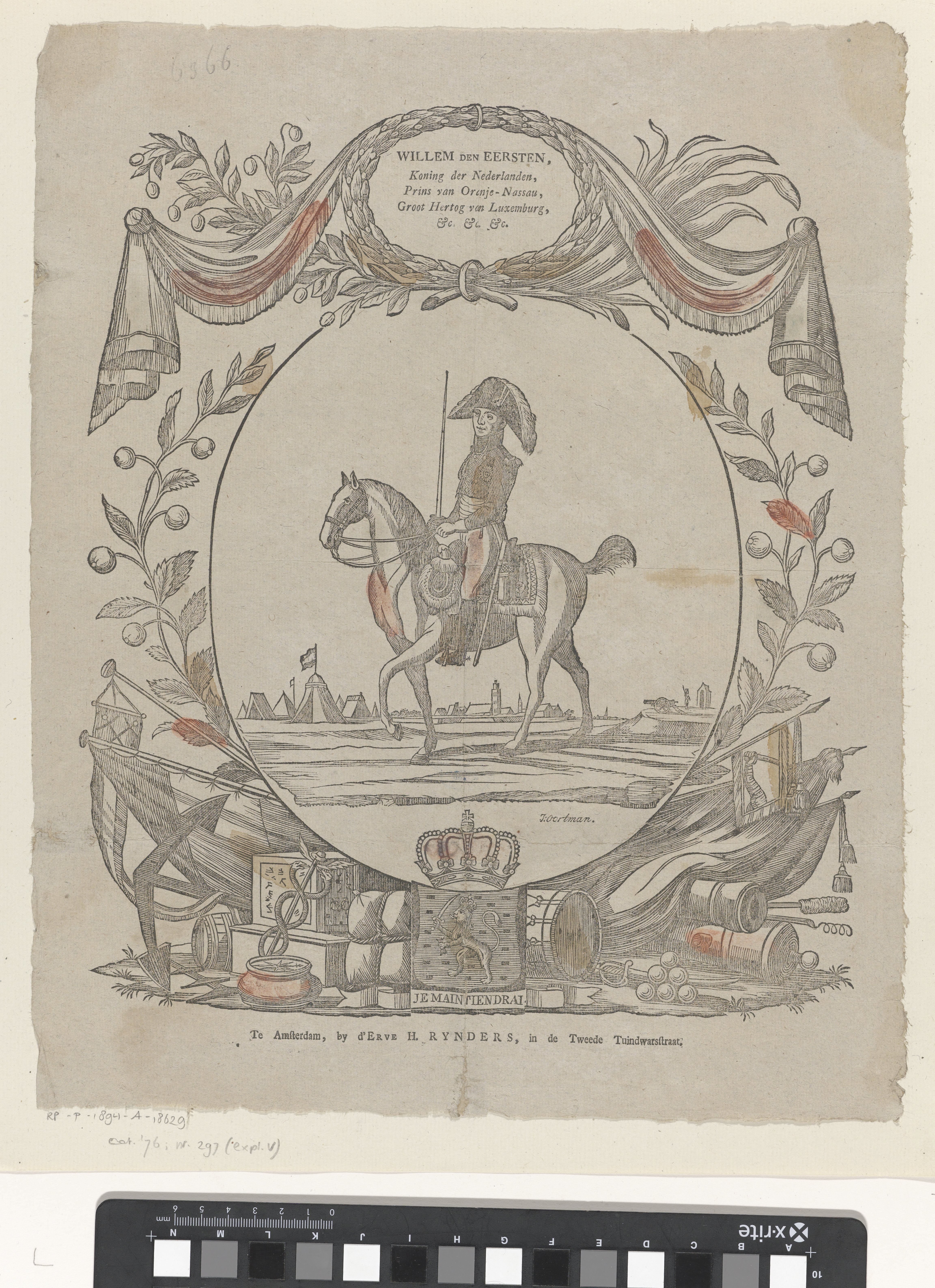 Willem den eersten, / Koning der Nederlanden, / Prins van Oranje-Nassau, / Groot Hertog van Luxemburg, / etc. etc. etc.