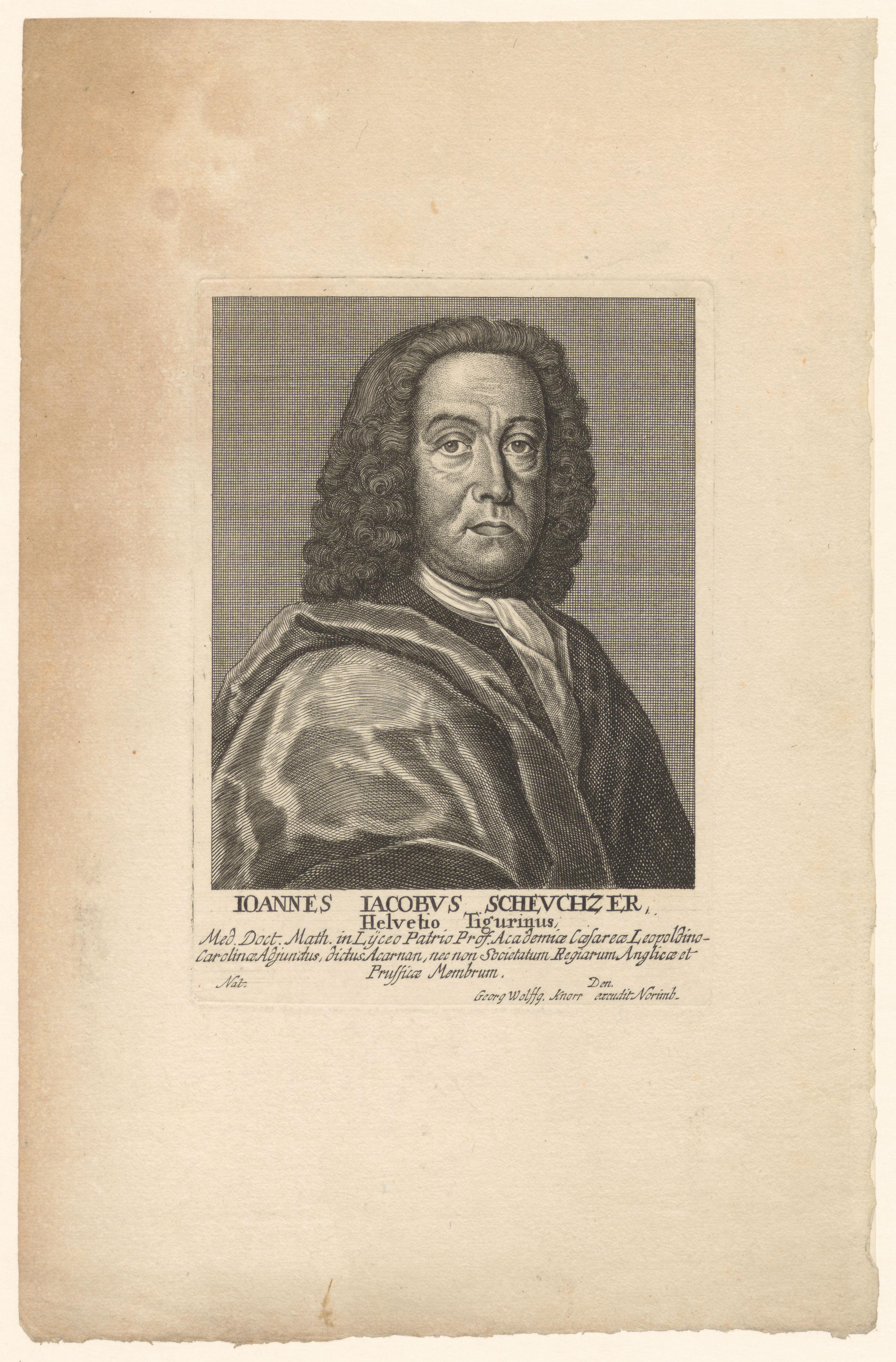 Portret van Johann Jakob Scheuchzer