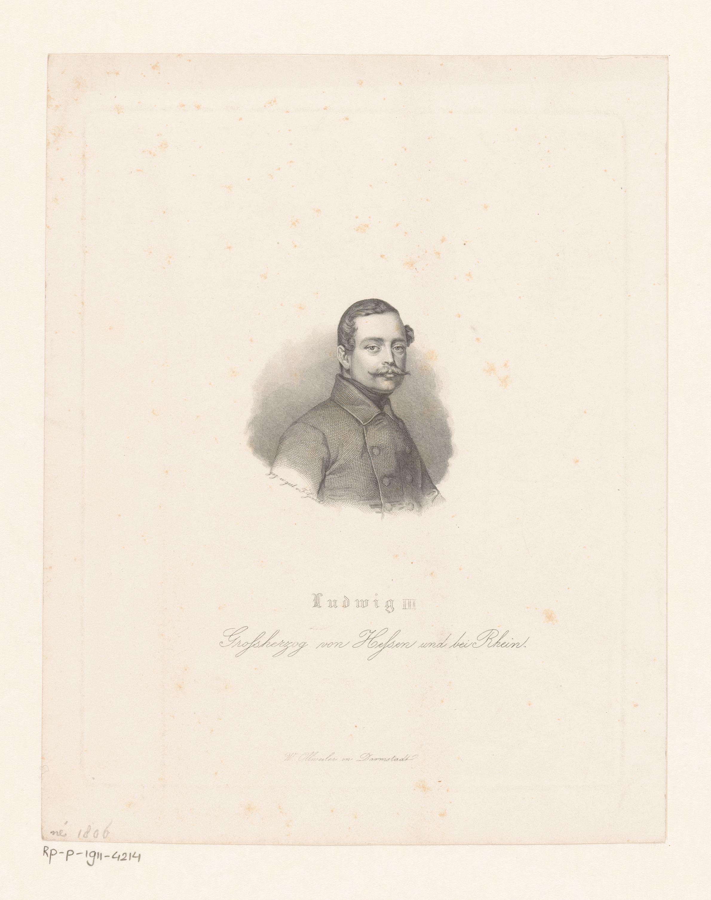Portret van Ludwig III von Hessen-Darmstadt