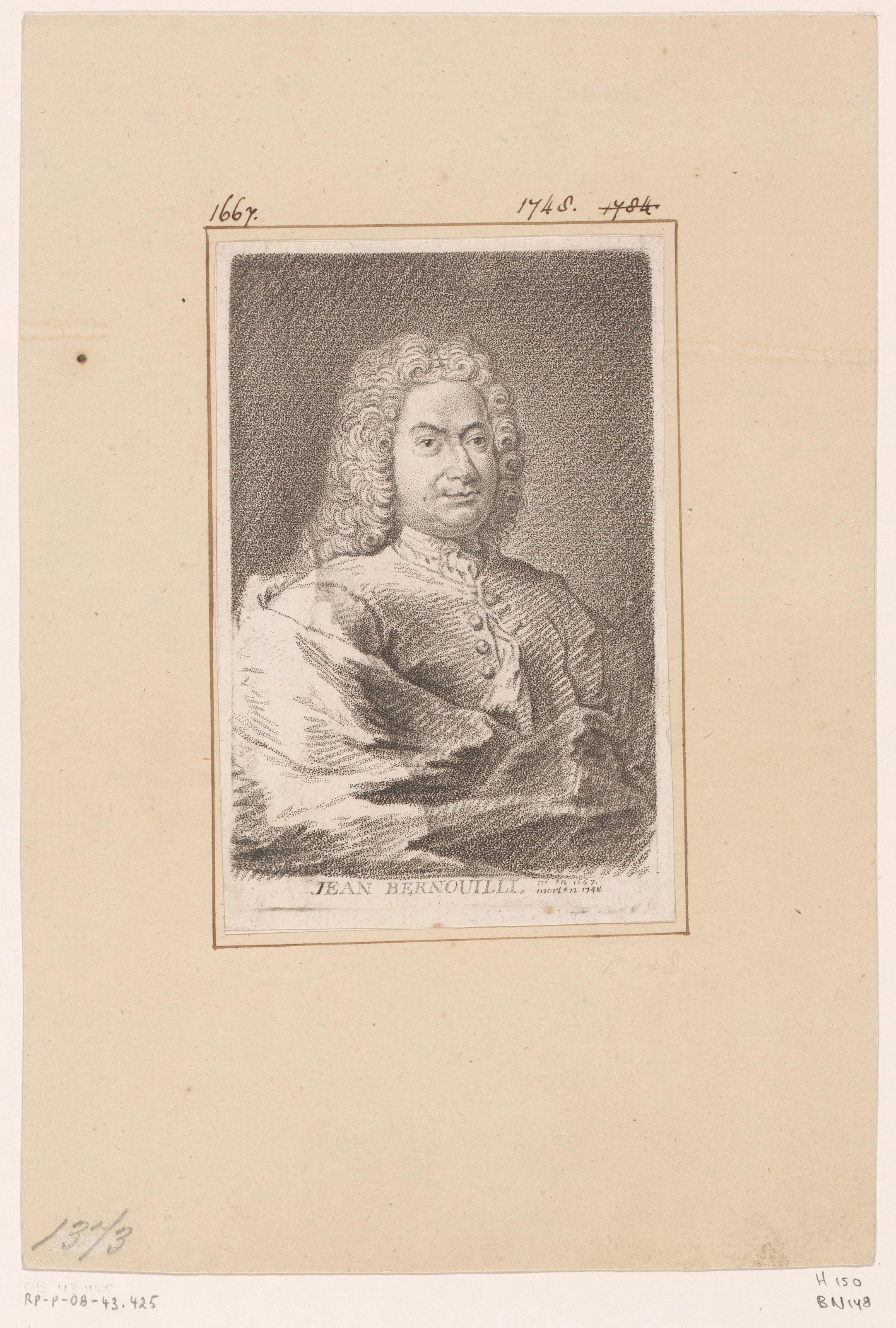 Portret van Johan Bernoulli