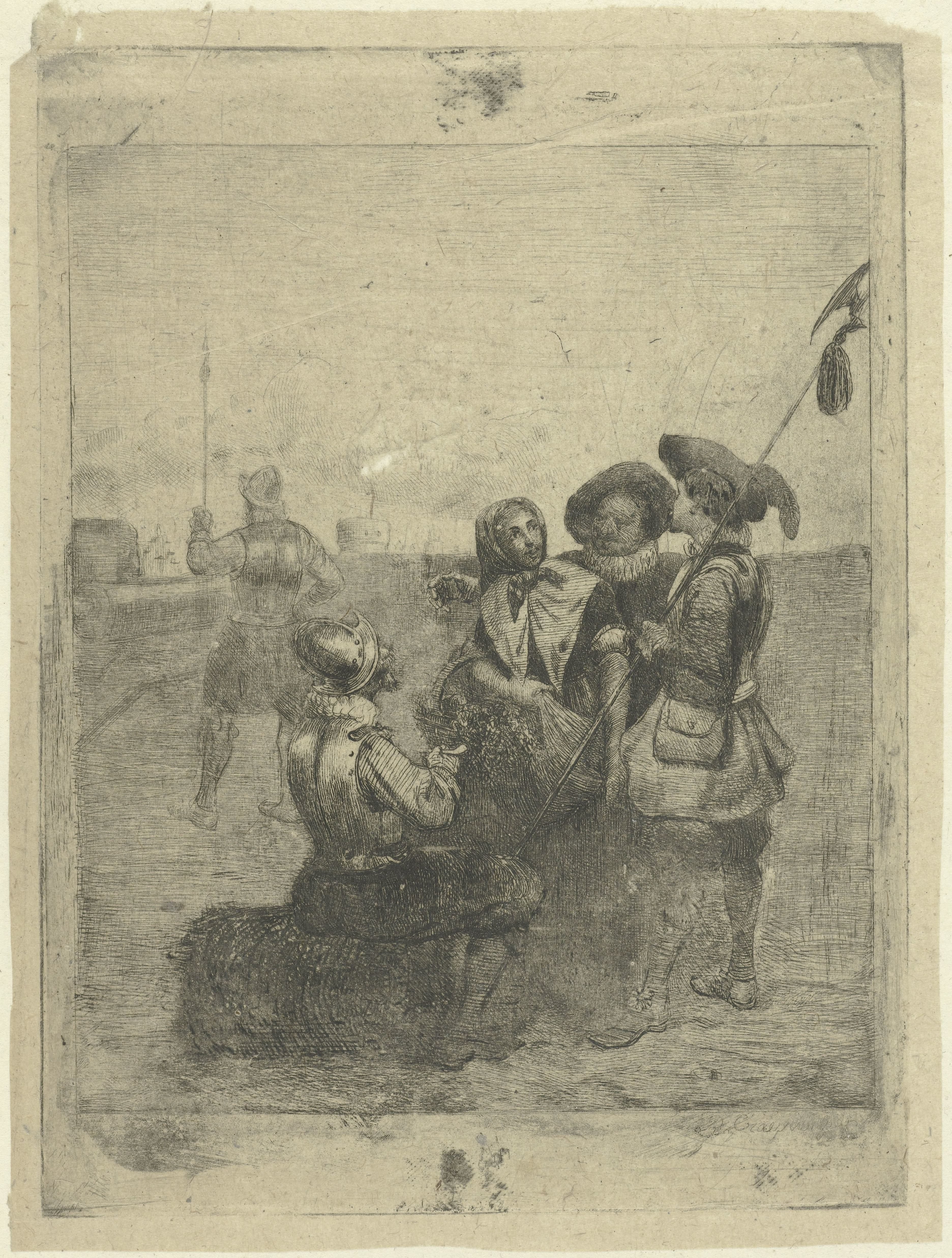 Soldaten met een jong meisje