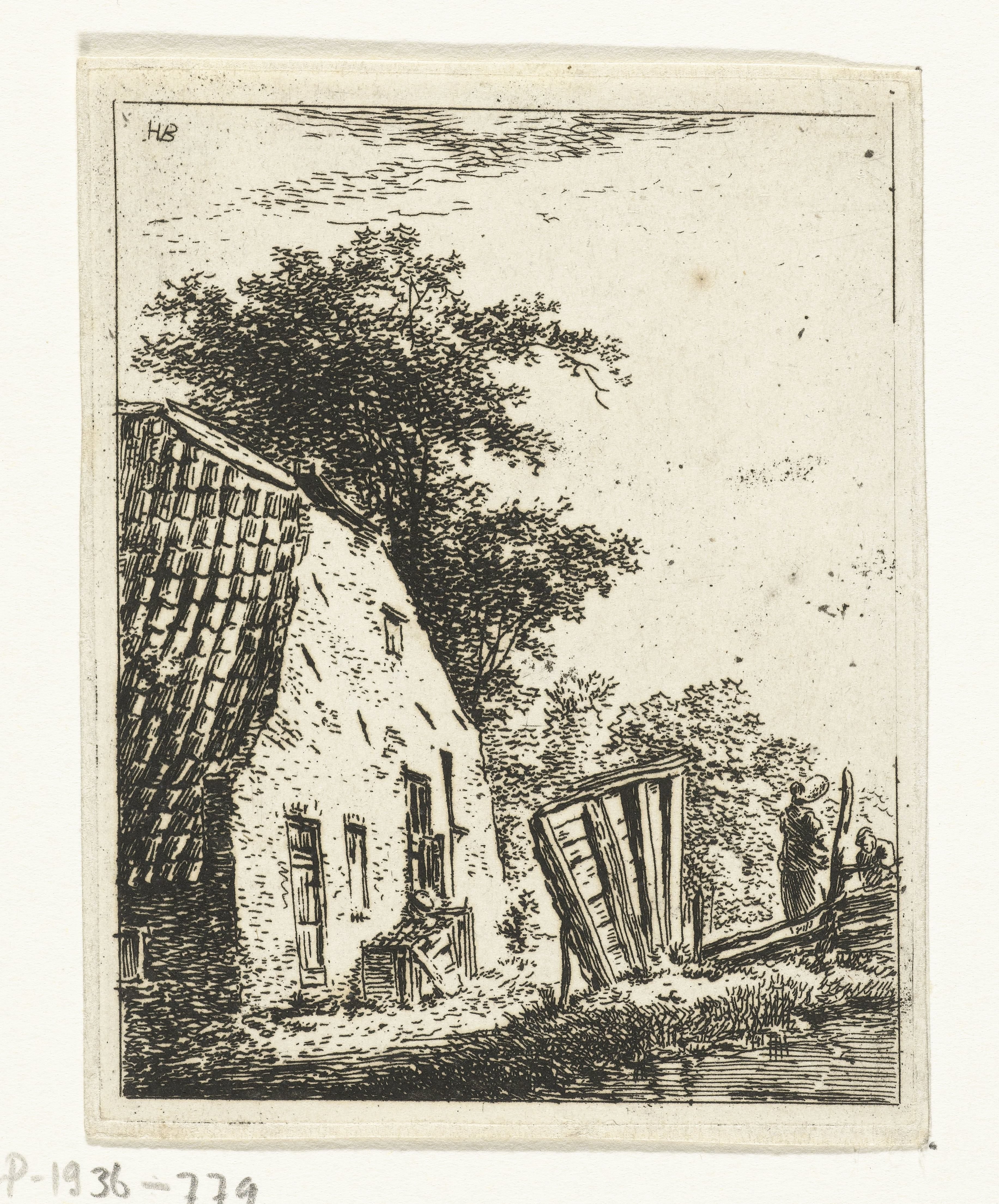 Boerderij met twee figuren
