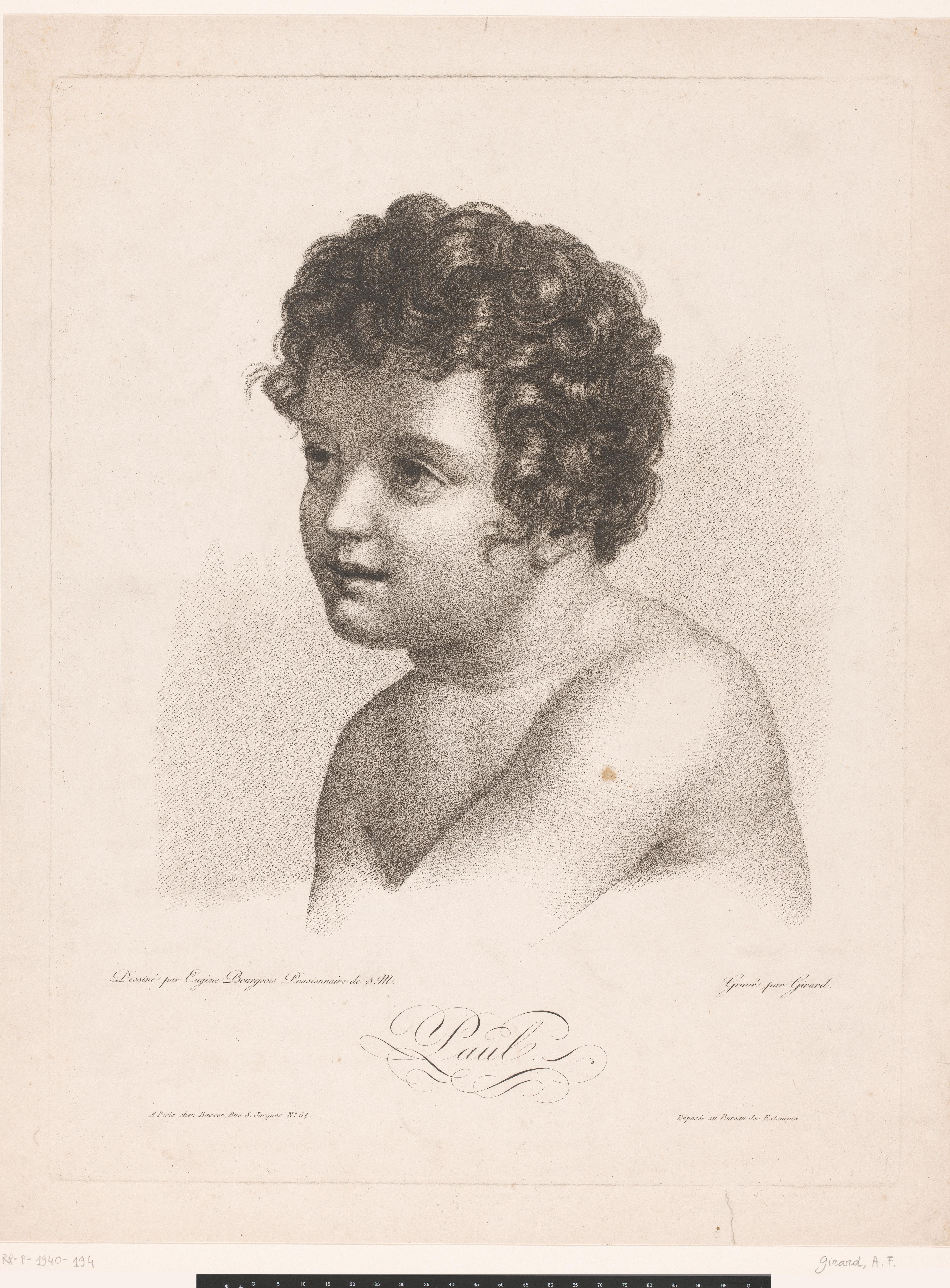 Portret van een onbekend kind, genaamd Paul