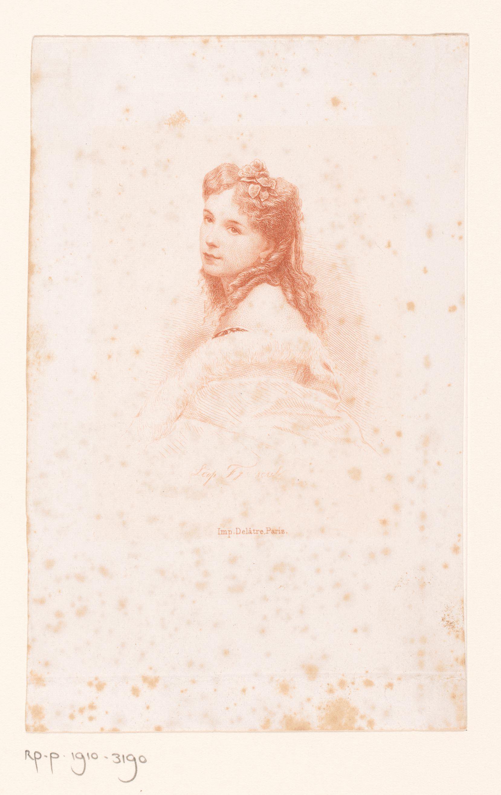 Portret van een onbekende jonge vrouw met krullend haar