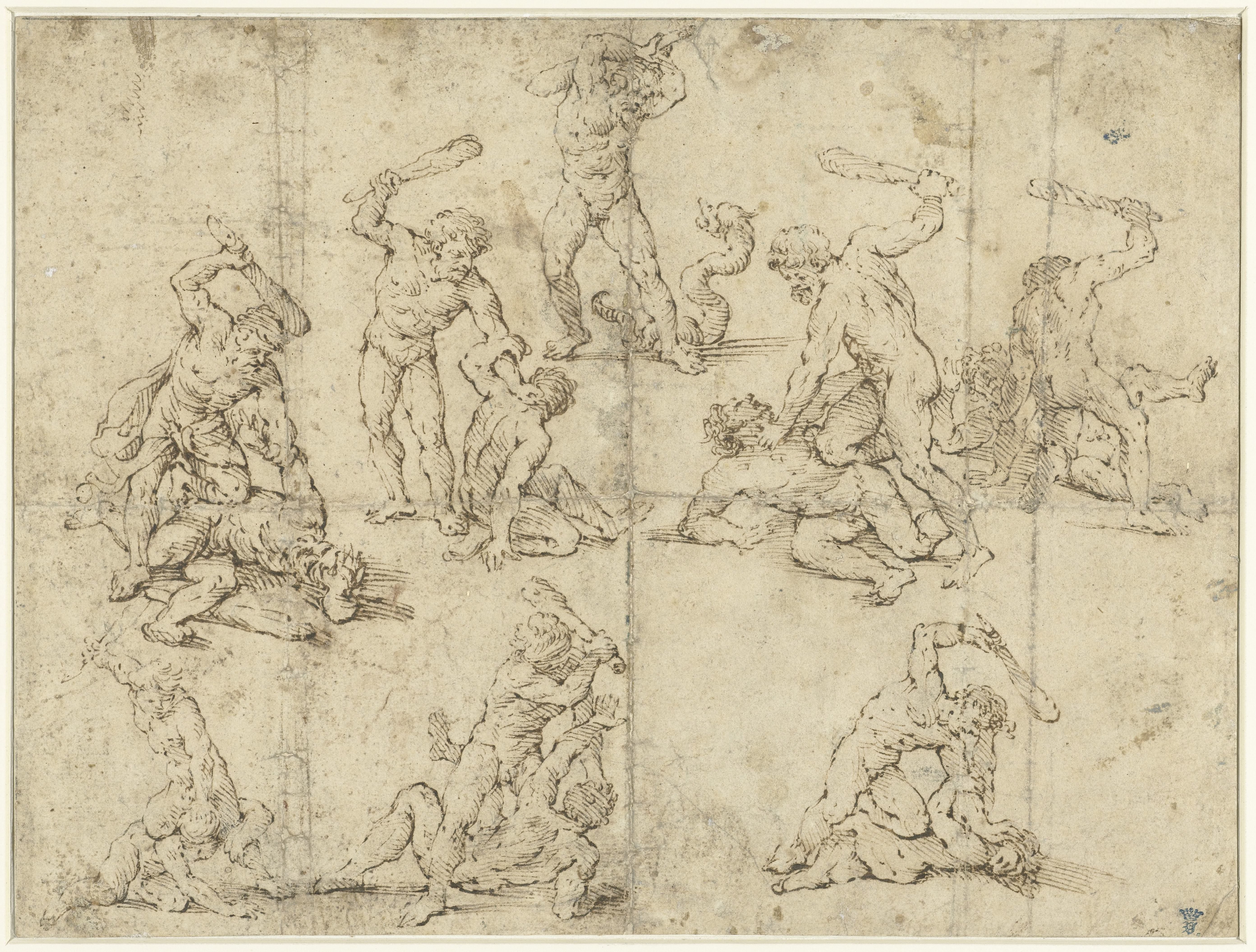 Acht studies van een vechtende Hercules