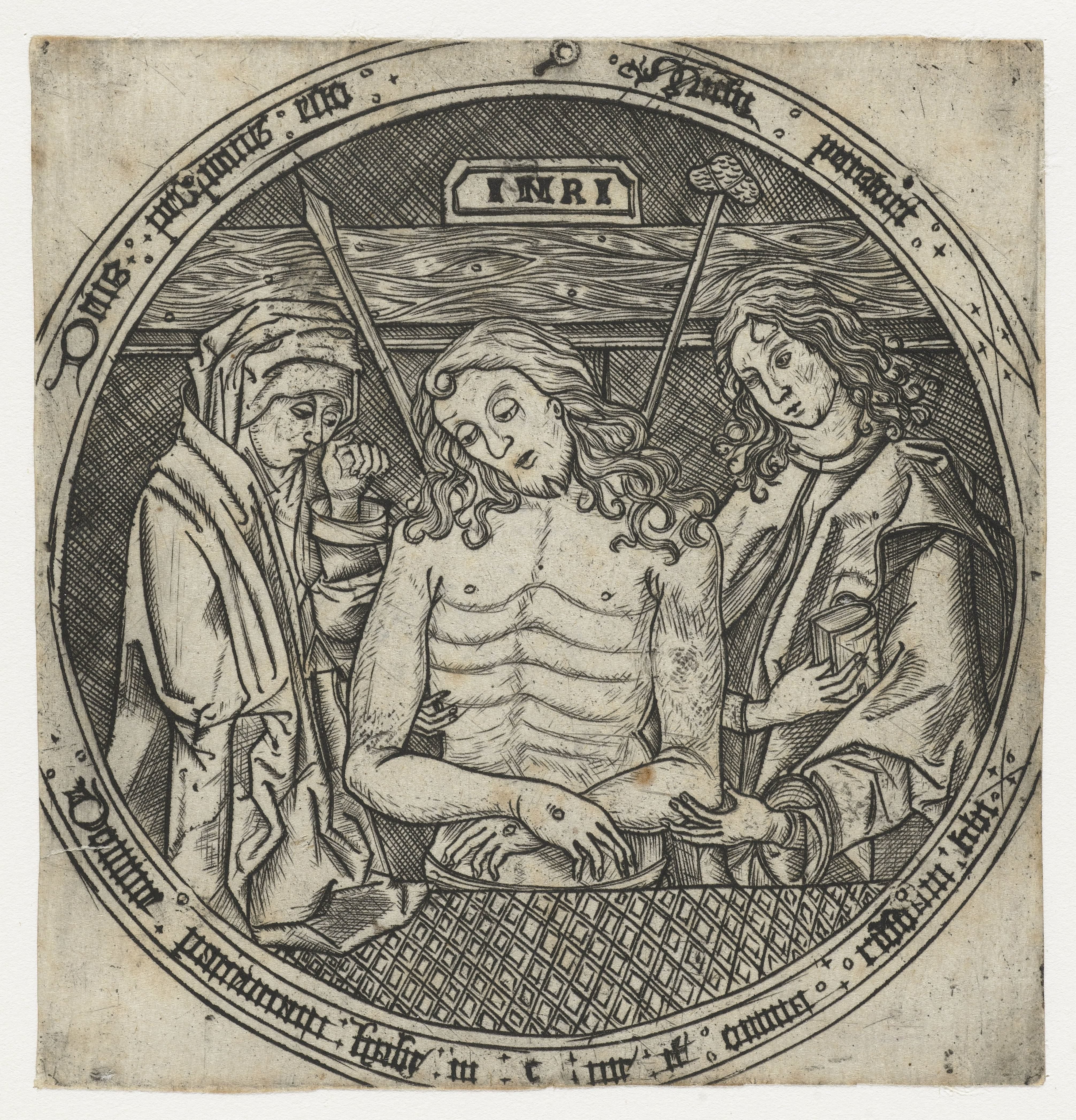 Man van Smarten tussen Maria en Johannes de Evangelist