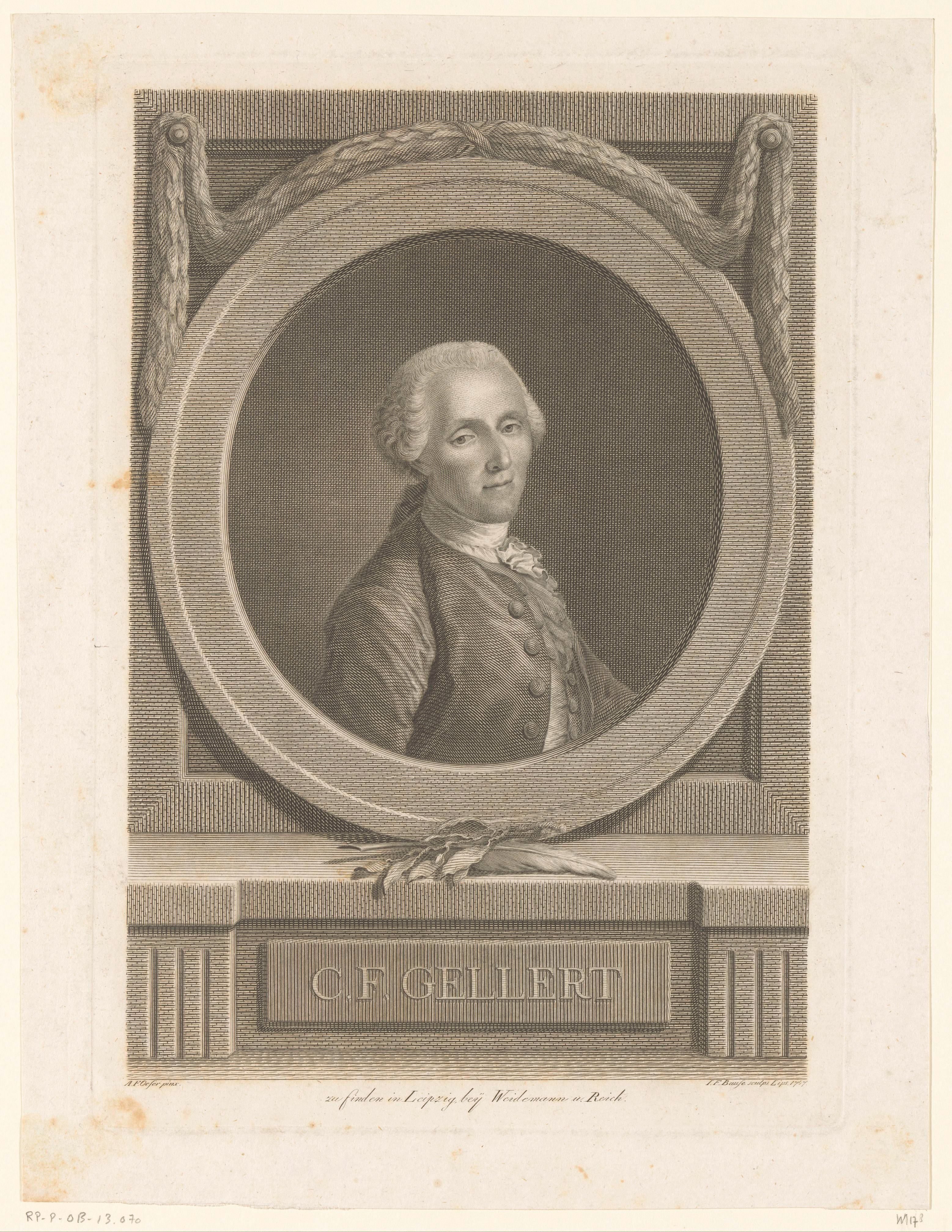 Portret van Christian Furchtegott Gellert