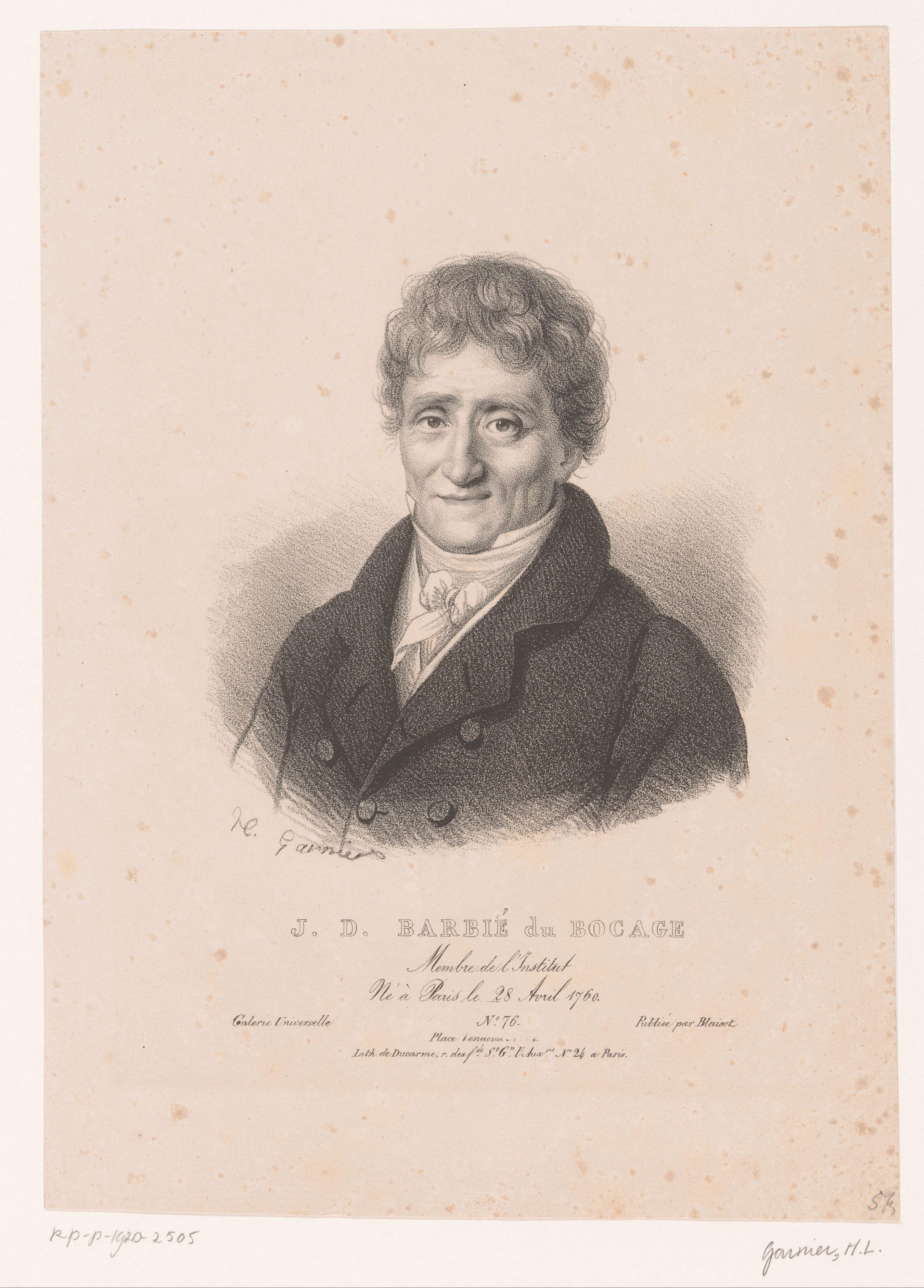Portret van Jean-Denis Barbié du Bocage