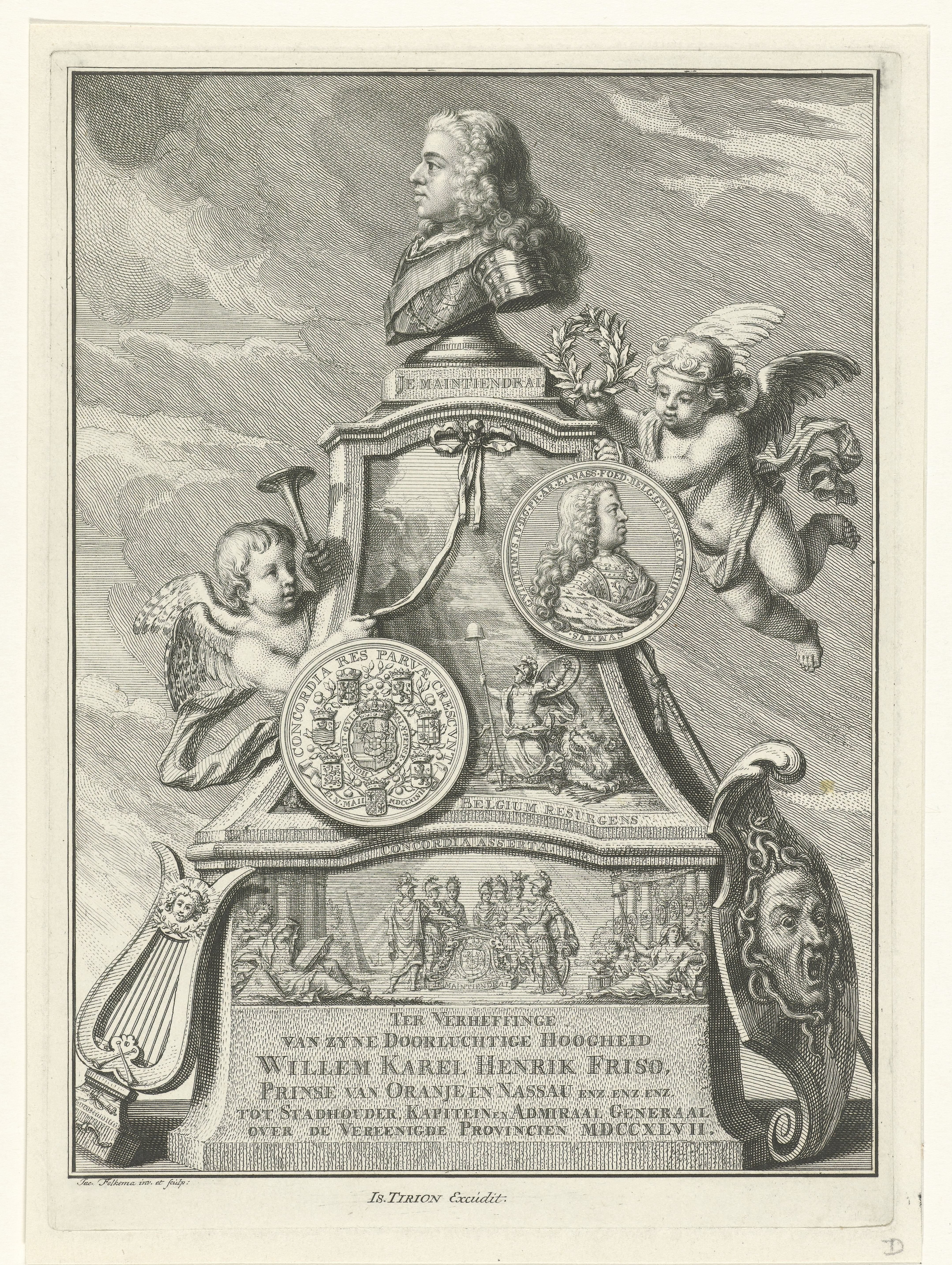 Allegorie op de verheffing van Willem IV tot stadhouder, 1747