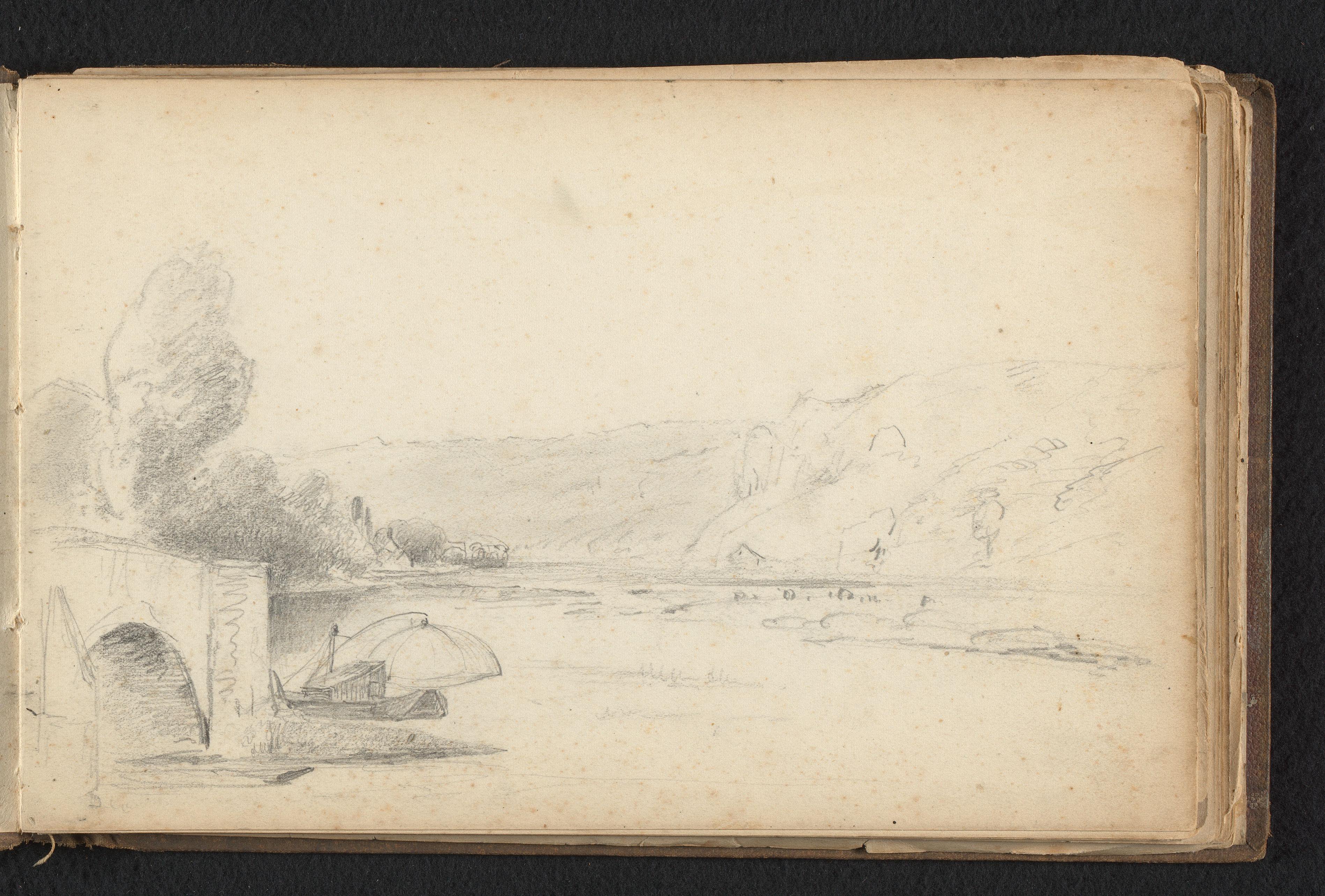 Heuvelig landschap met rivier