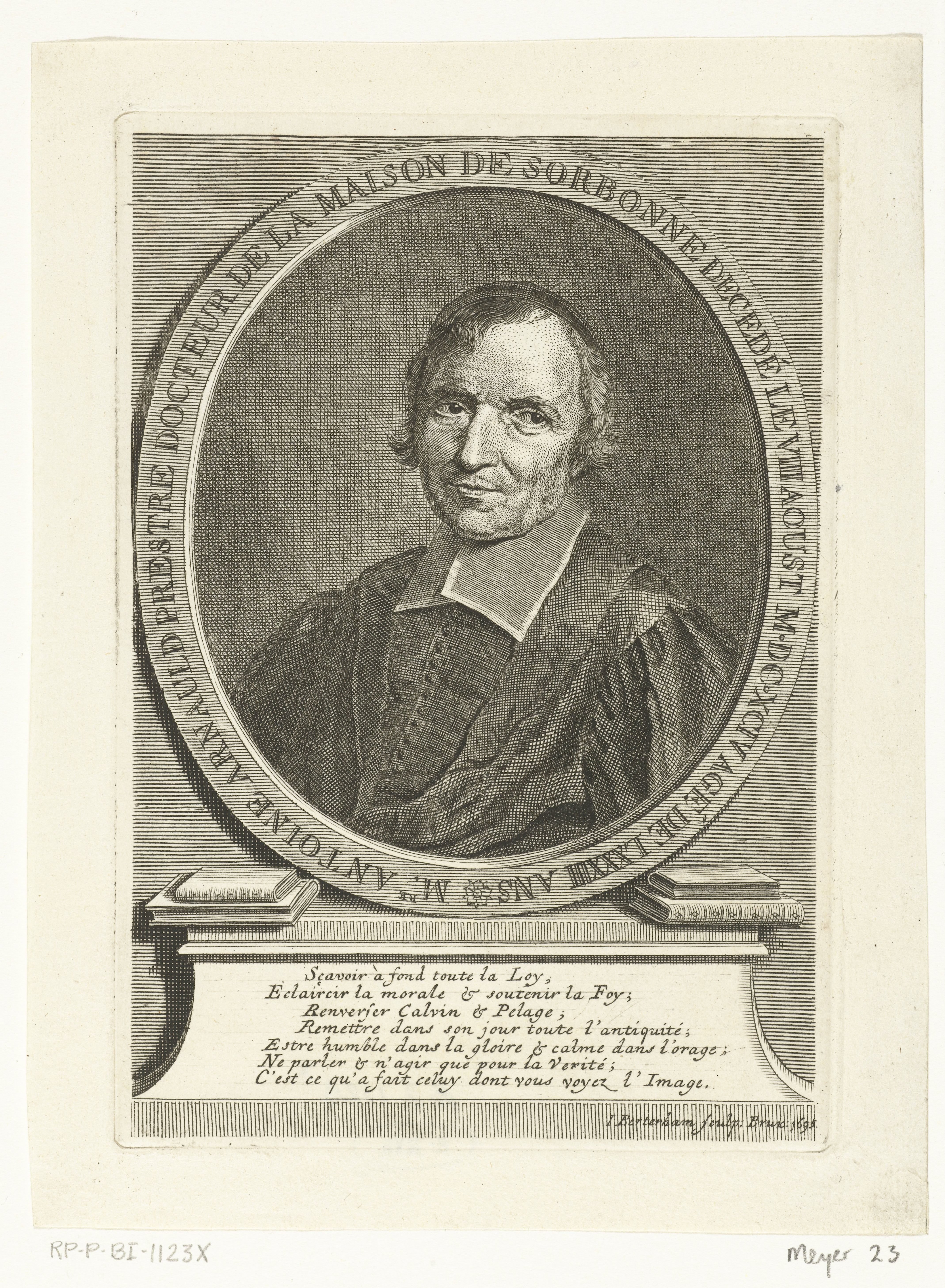 Portret van hoogleraar theologie Antoine Arnauld