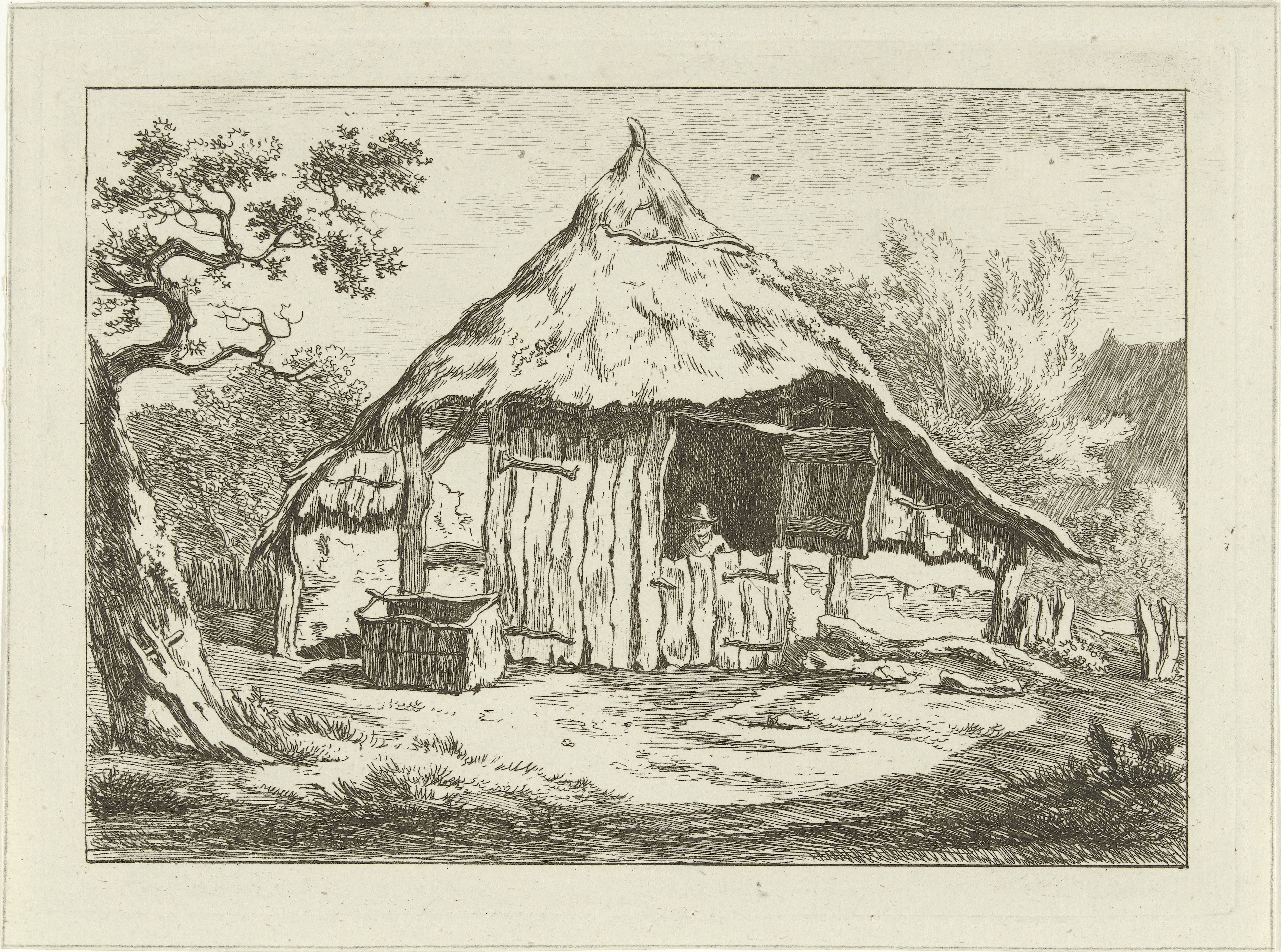Boerenschuur met open bovendeur