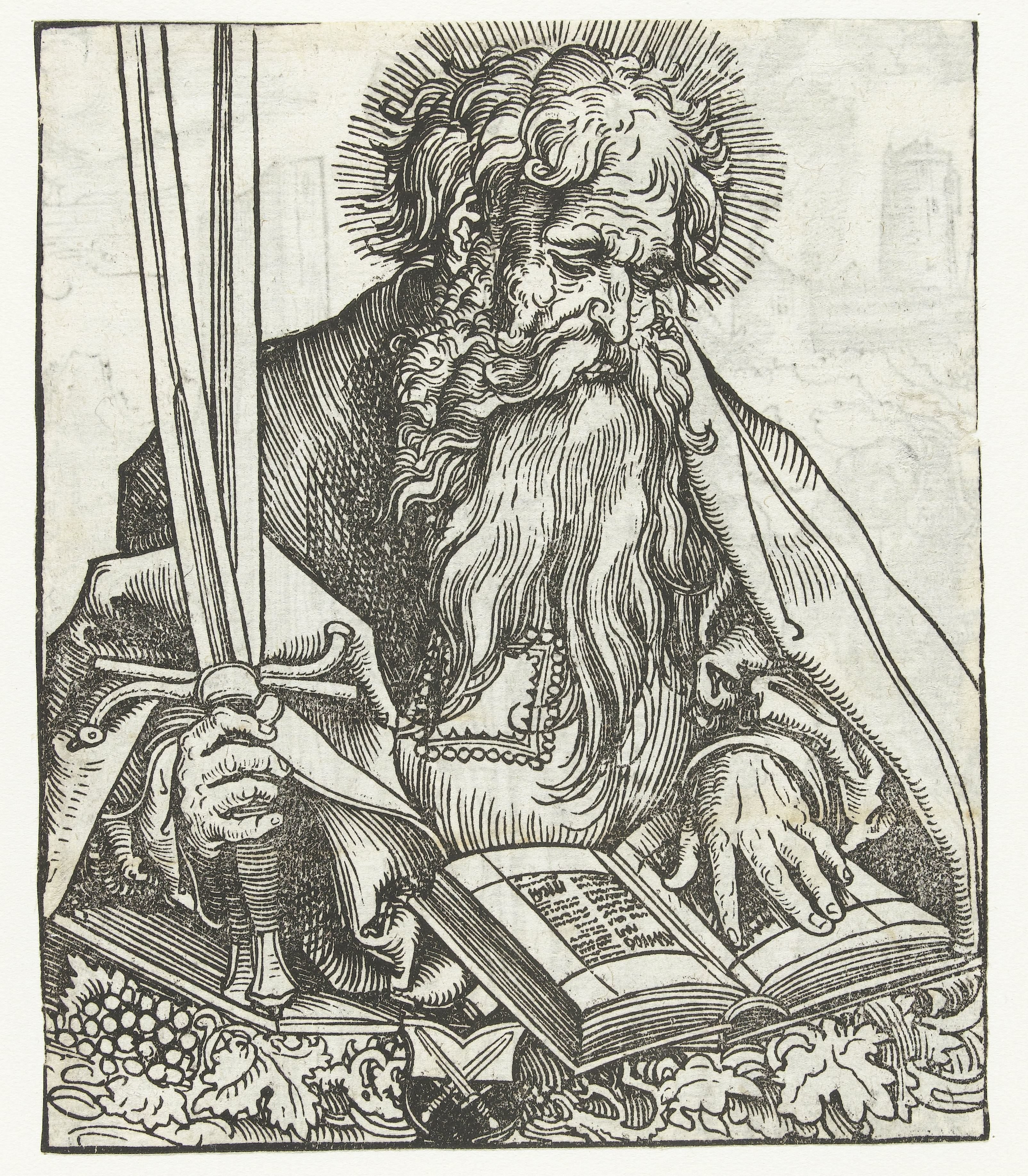 Reliekbuste van Paulus met een boek en zwaard