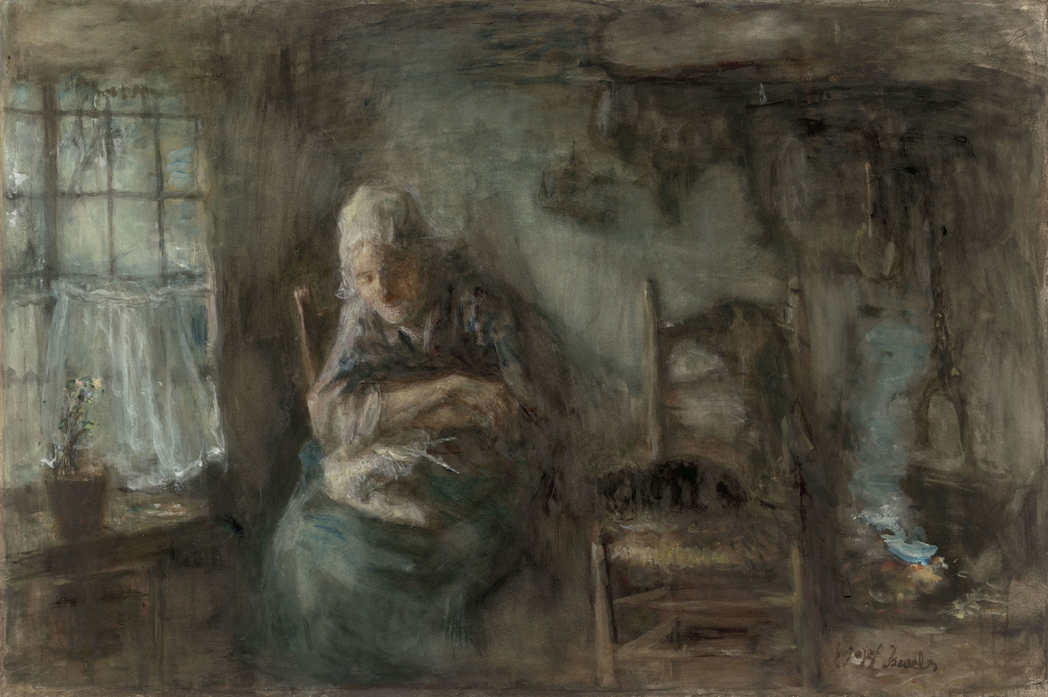 Oude vissersvrouw