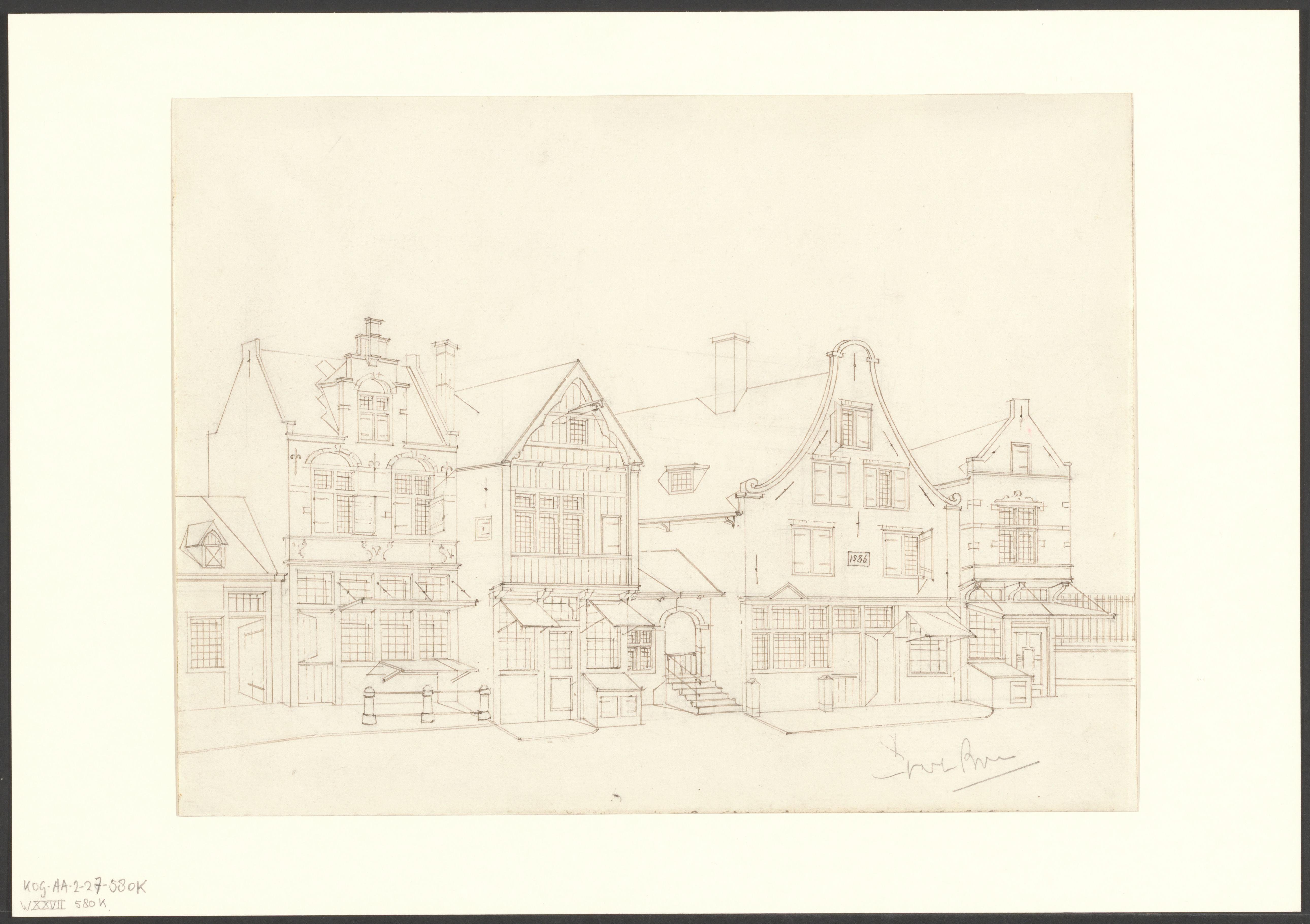 Gezicht op Oud-Holland tijdens de Wereldtentoonstelling voor het Hotel- en Reiswezen in 1895