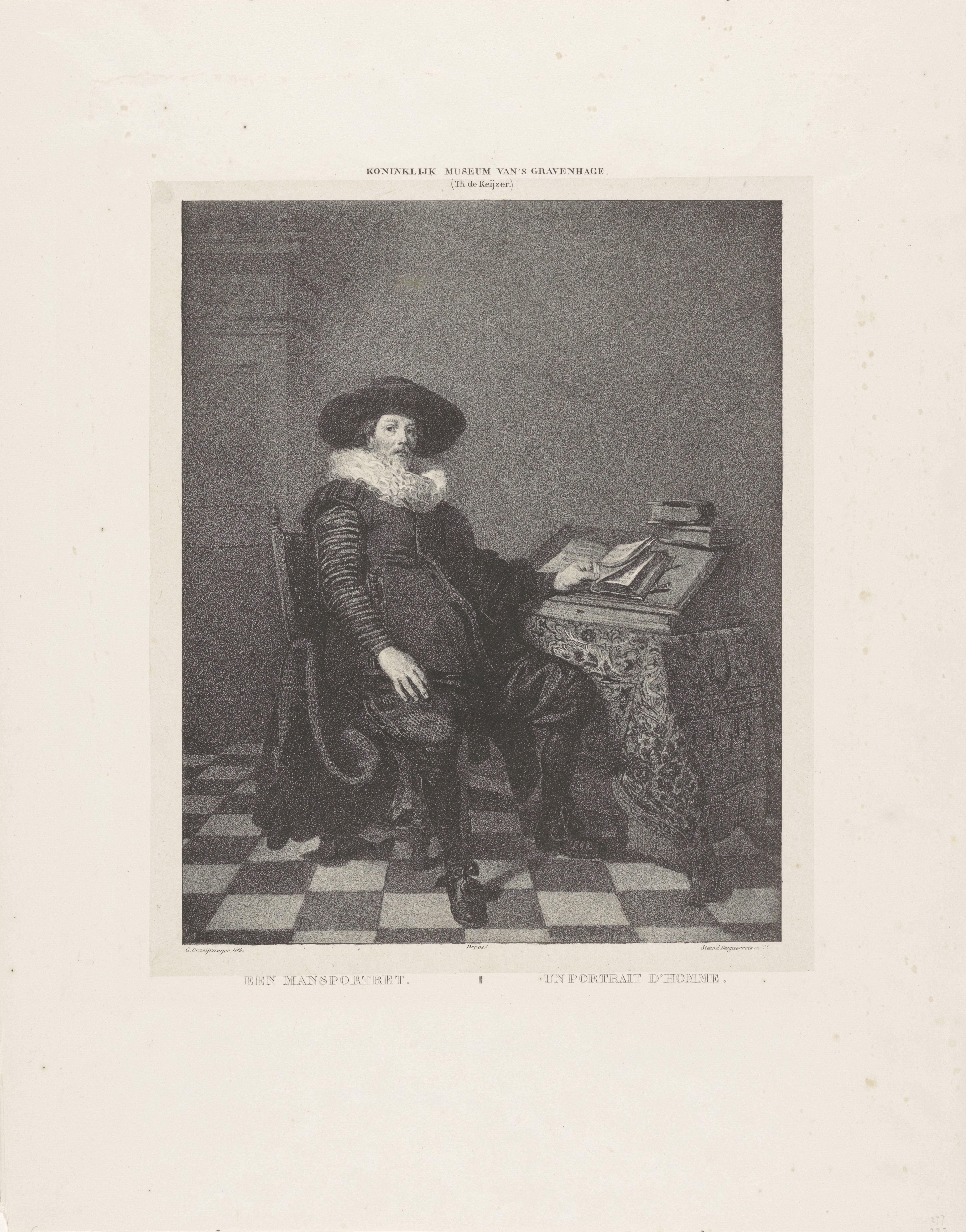 Portret van een onbekende man, mogelijk Jacob van Mosscher