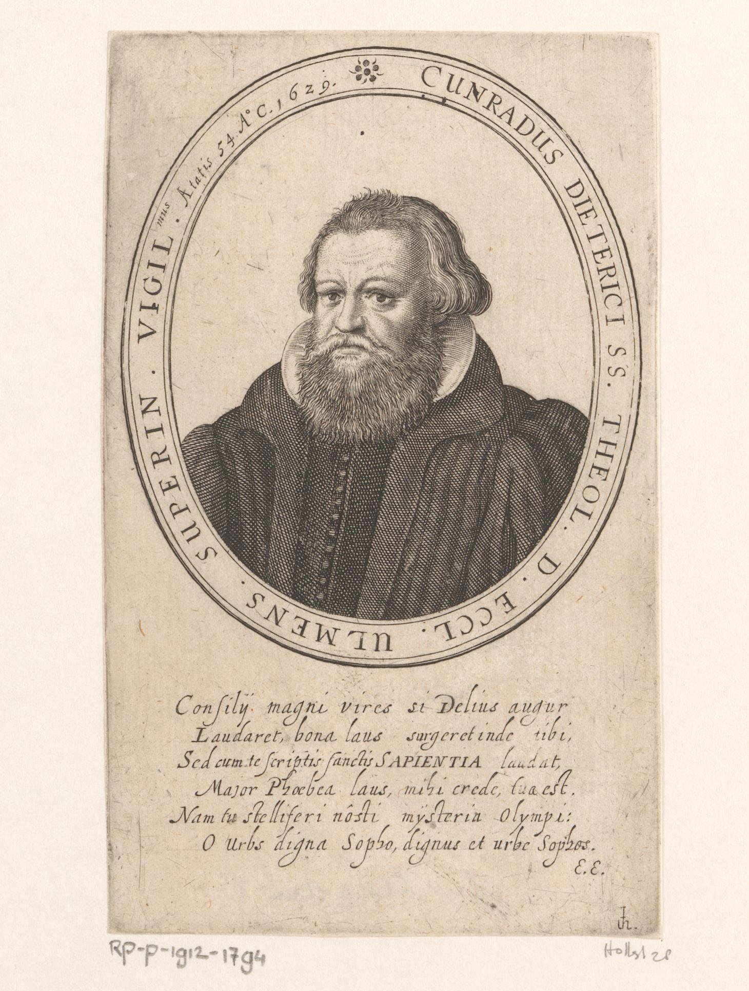 Portret van Konrad Dieterich op 54-jarige leeftijd