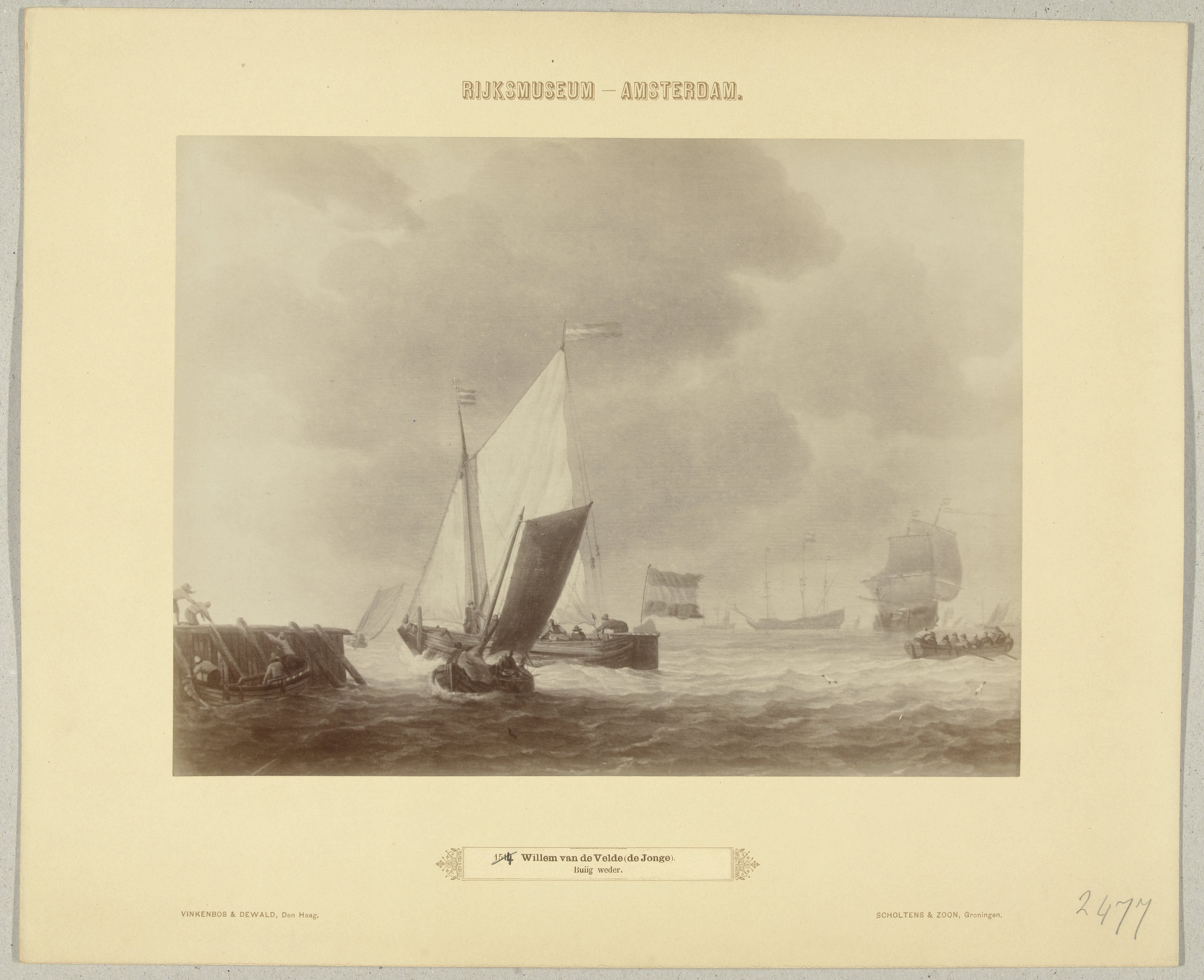Schilderij door Willem van de Velde de Jonge, Buiig weder