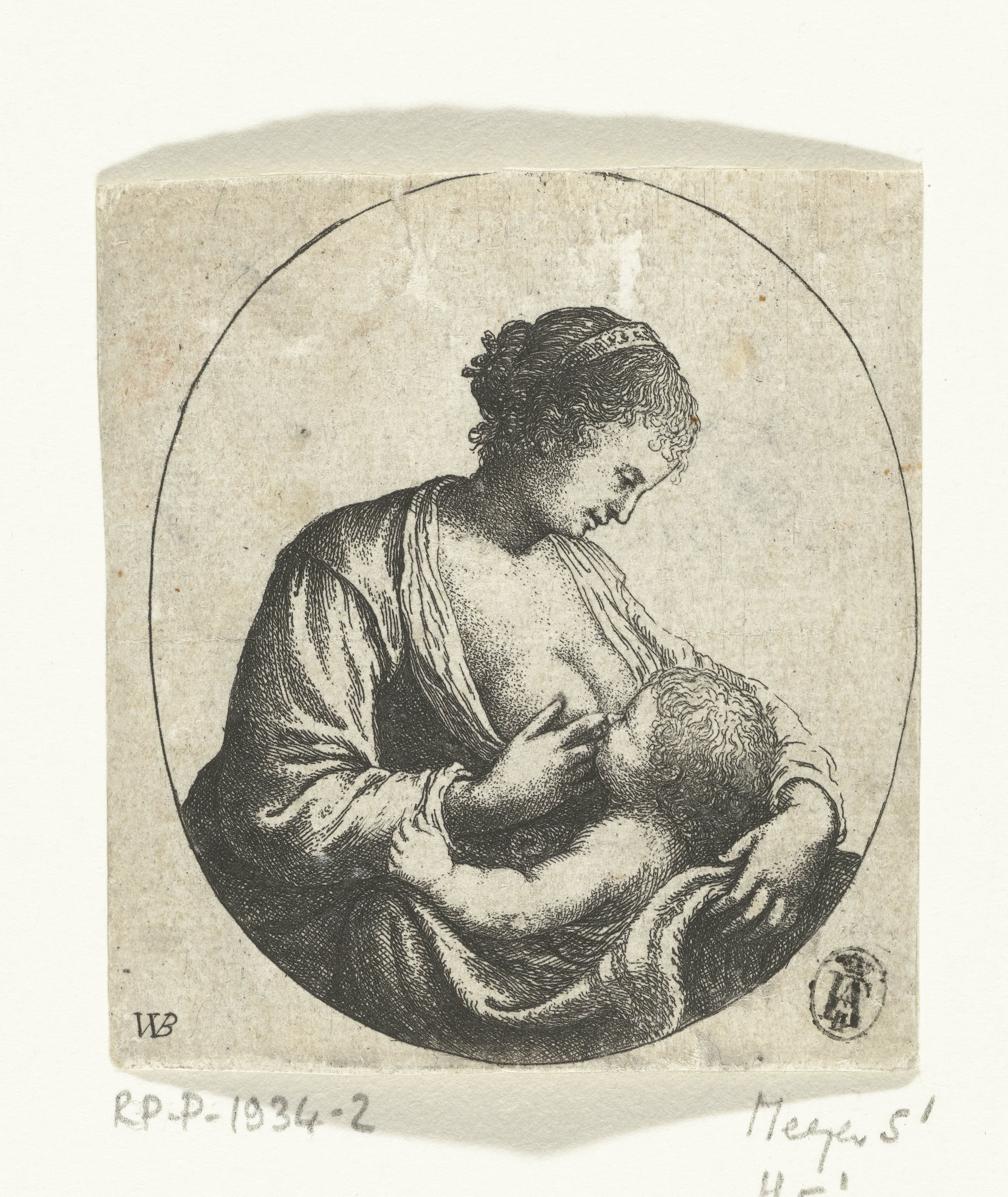 Maria geeft het Christuskind de borst