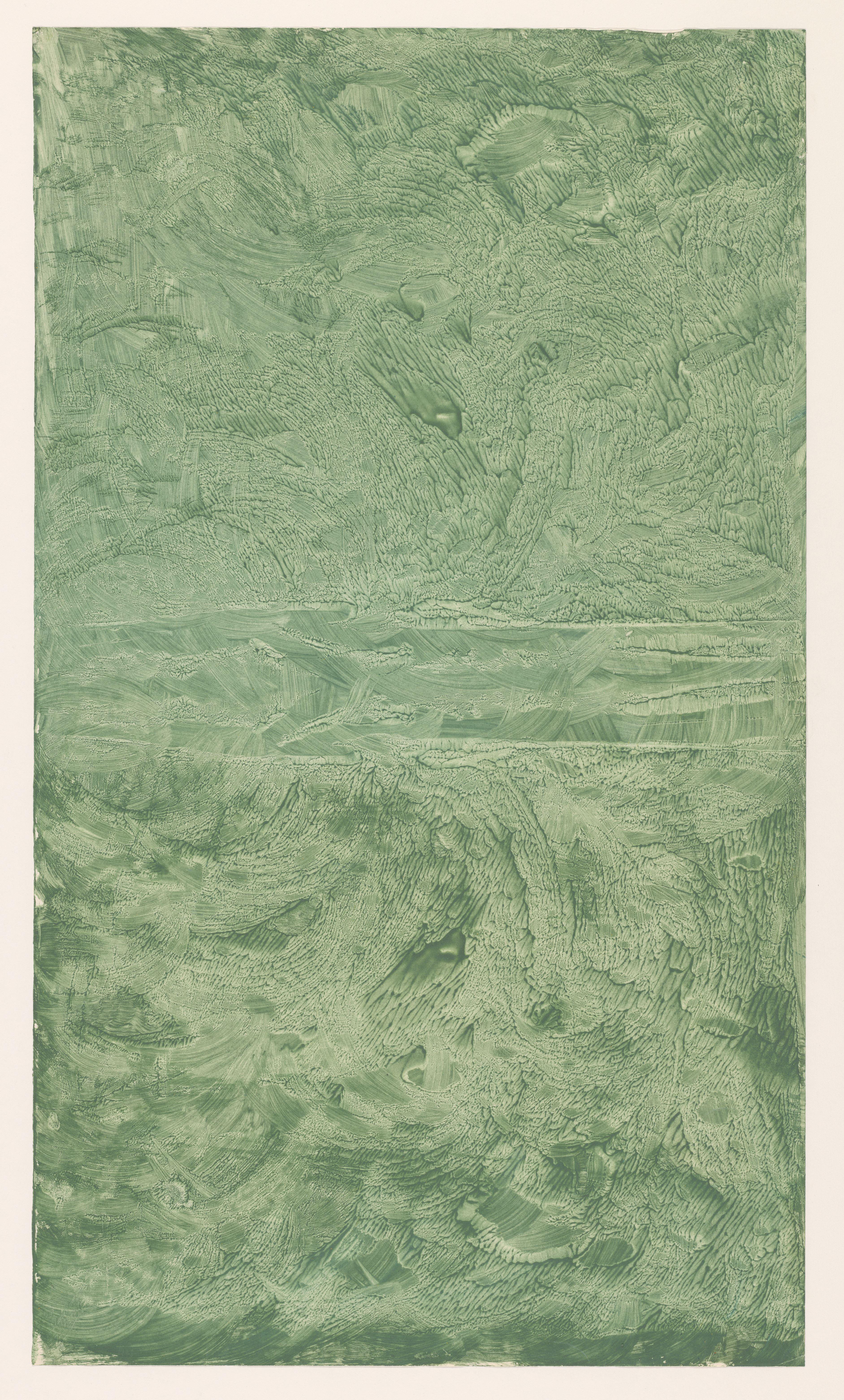 Stijfselverfpapier in groen met ingekwaste decoratie