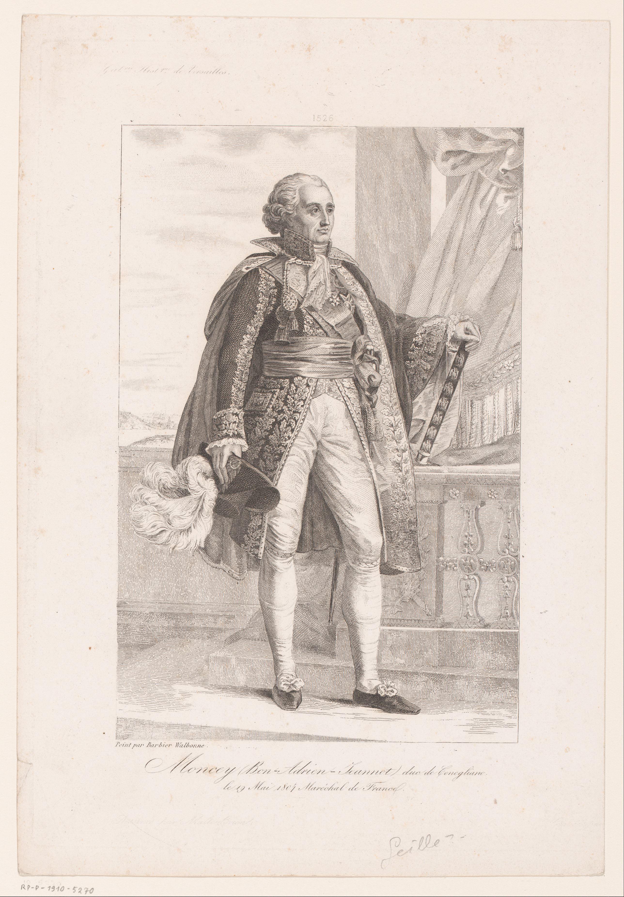 Portret van Bon Adrien Jeannot de Moncey
