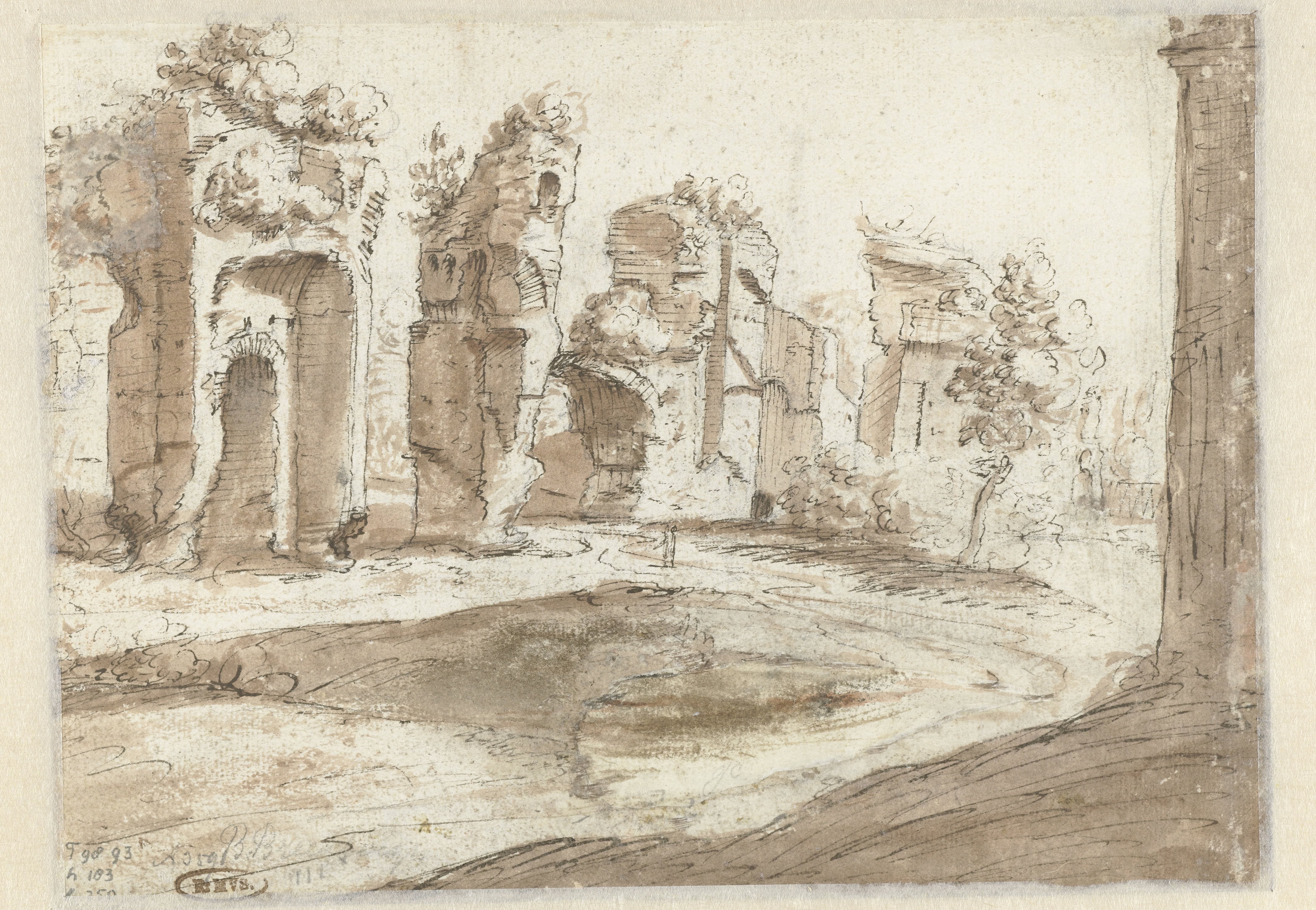Gezicht op antieke ruïnes