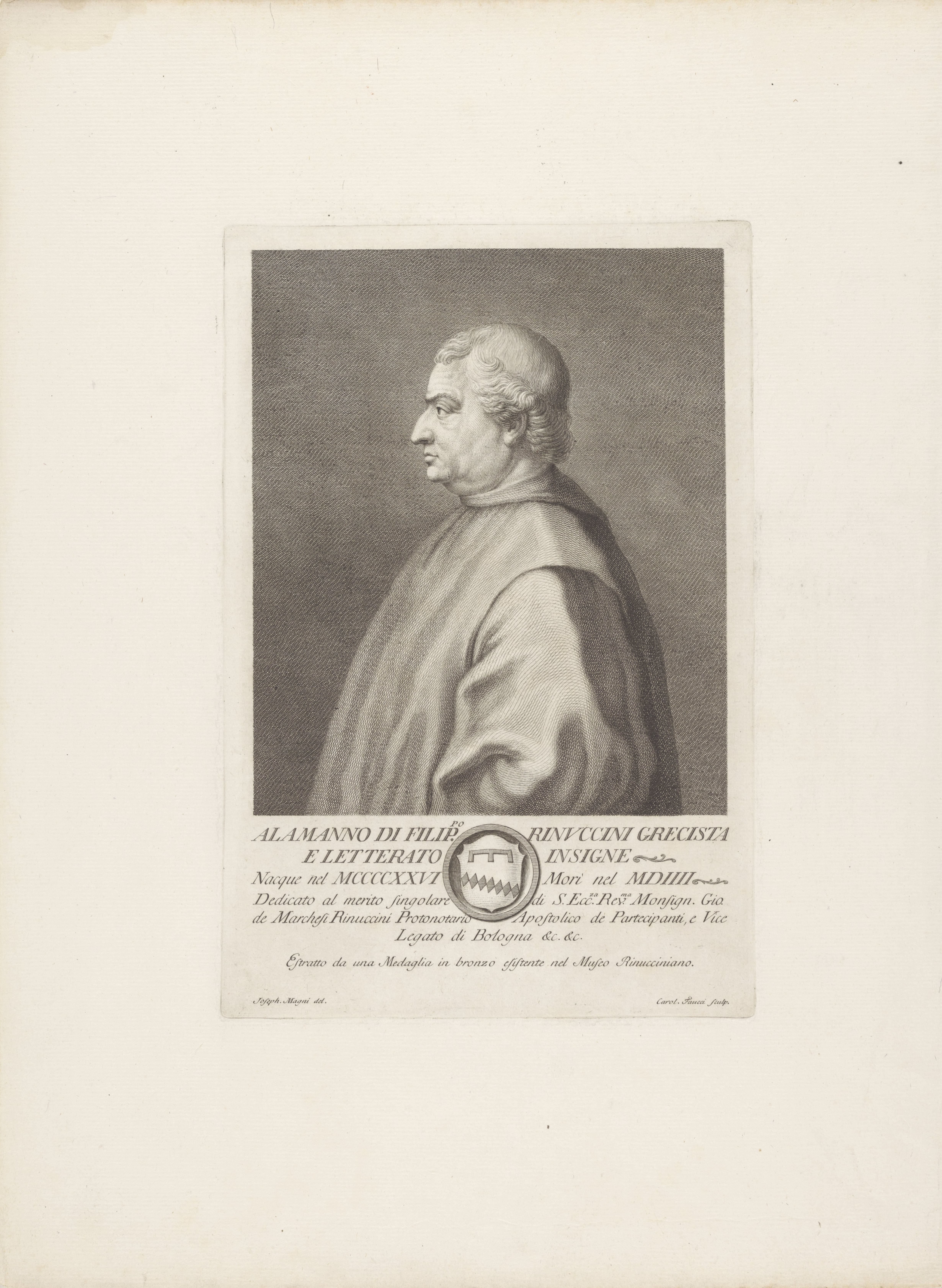 Portret van letterkundige Alamanno Rinuccini
