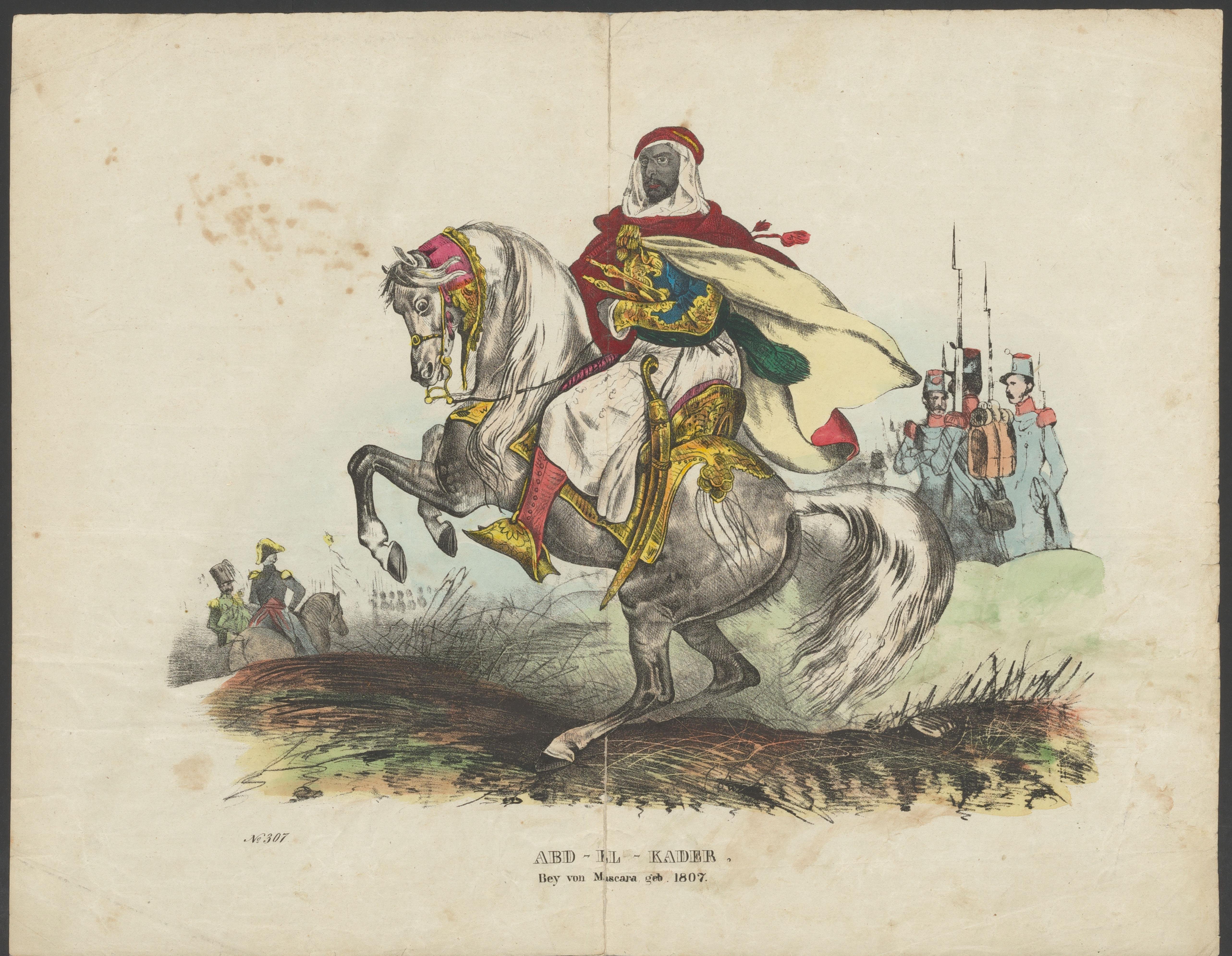 Abd al-Kader, bey van Mascara te paard