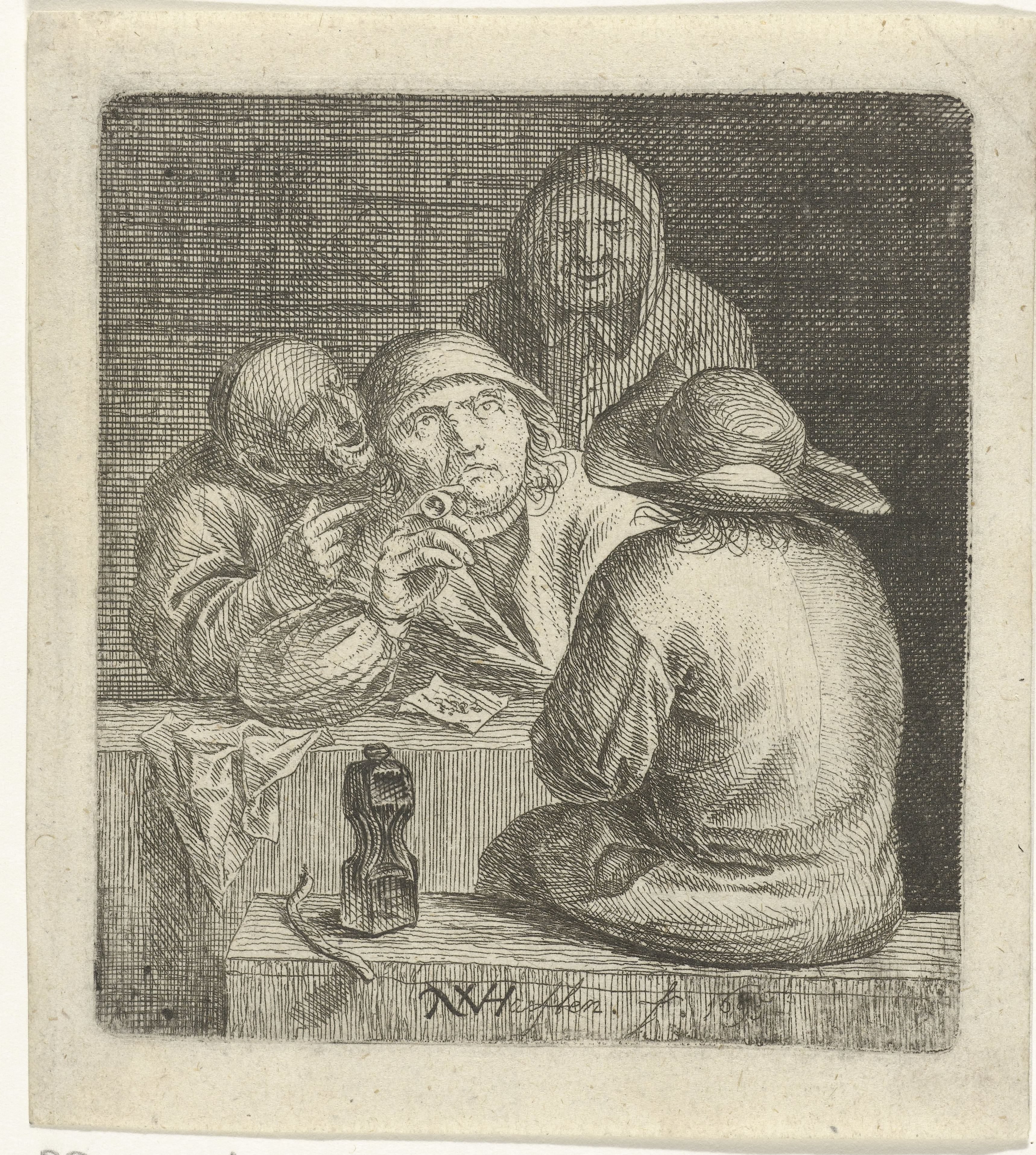 Roker met gezelschap aan een tafel