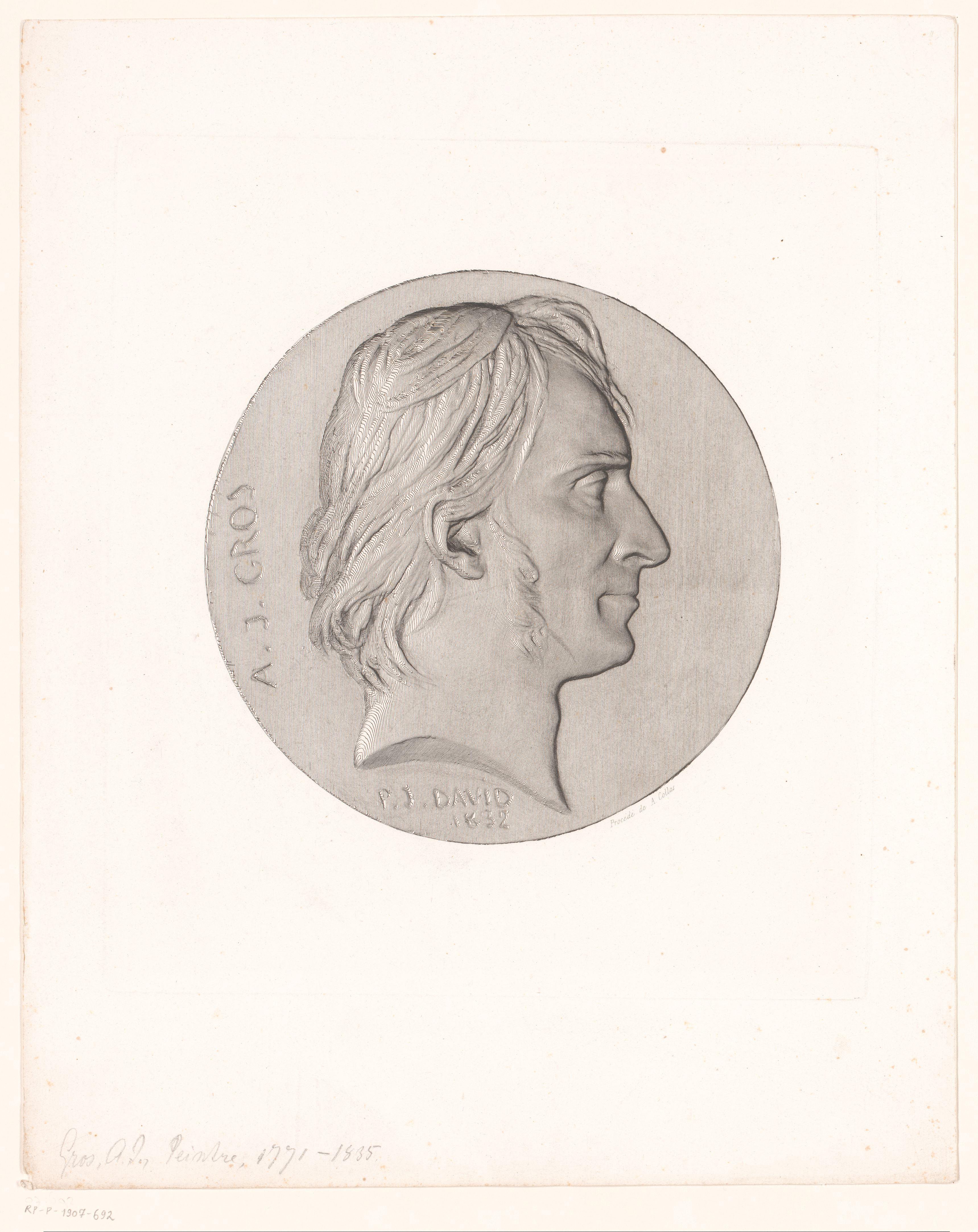 Medaille met portret van Antoine-Jean Gros