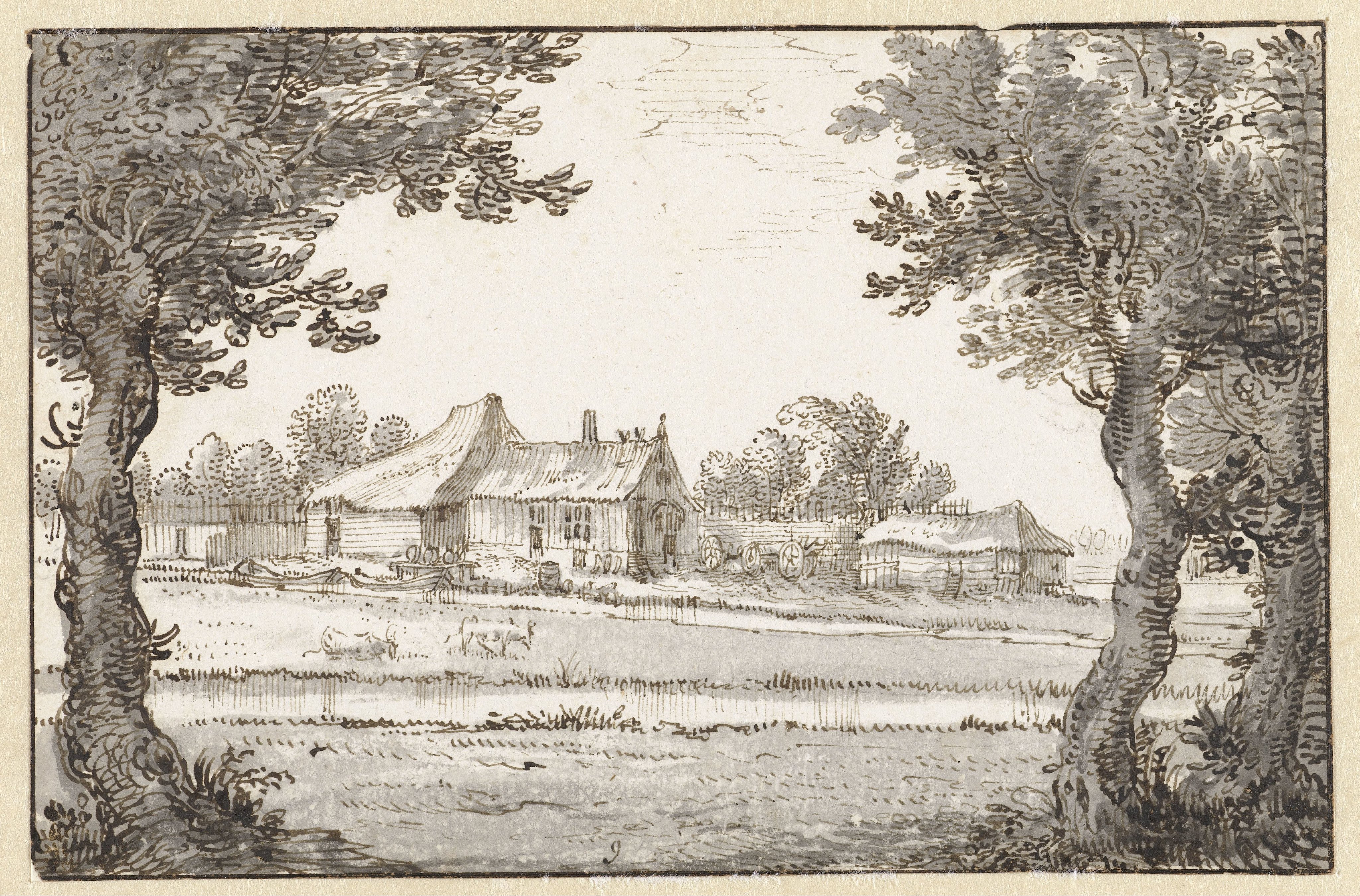 Gezicht op een boerderij